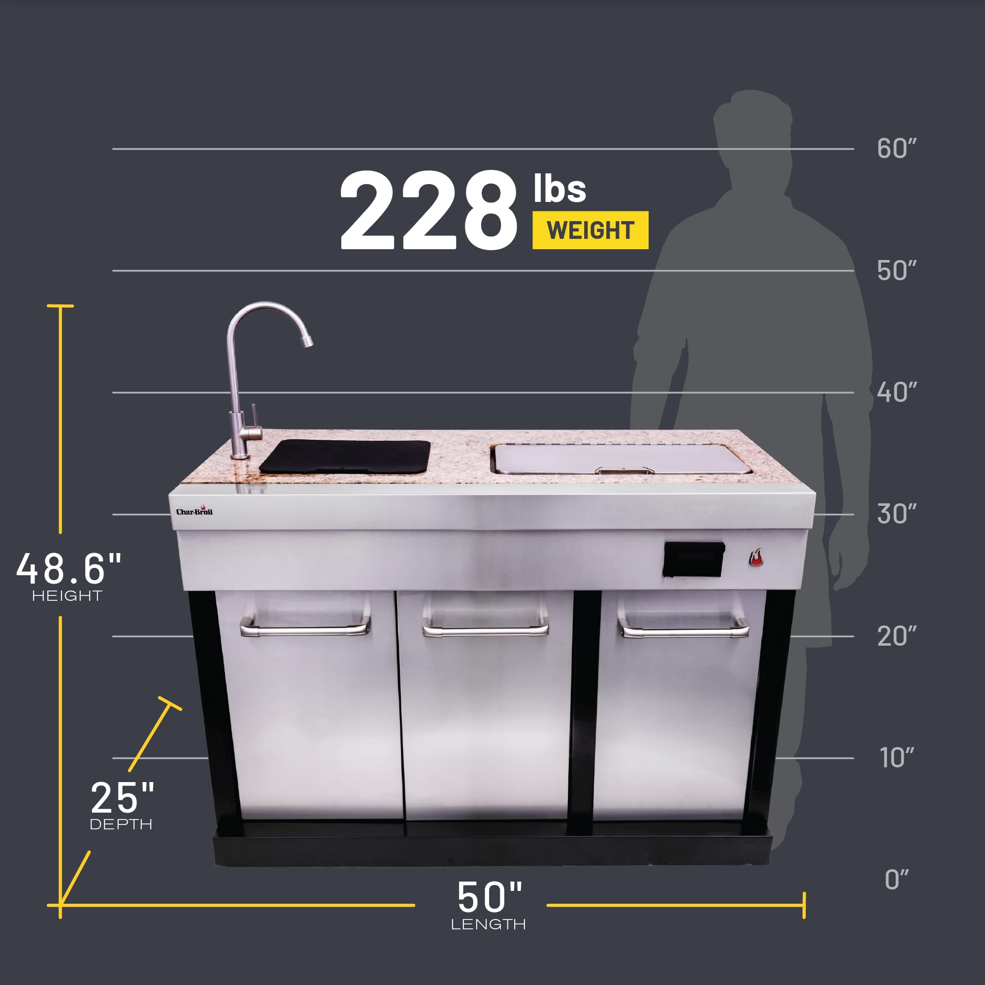 Char-Broil Medallion Series Modular Outdoor Kitchen Stainless Steel Entertainment Module - 463246418 5