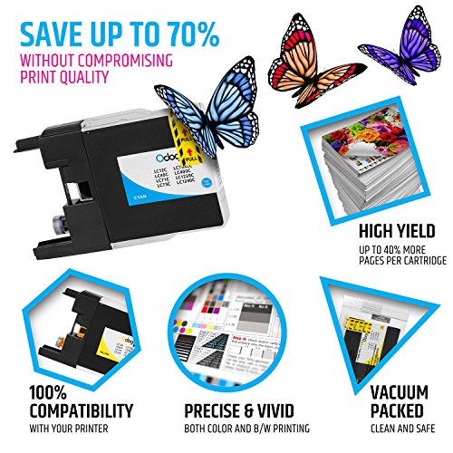 Odoga Ink Cartridge LC-75 LC-71 High Yield Combo Pack Replacement for for Brother MFC-J430W J825DW J435W J6710W J835DW J5910DW [8 Black, 4 Cyan, 4 Magenta, 4 Yellow] 5