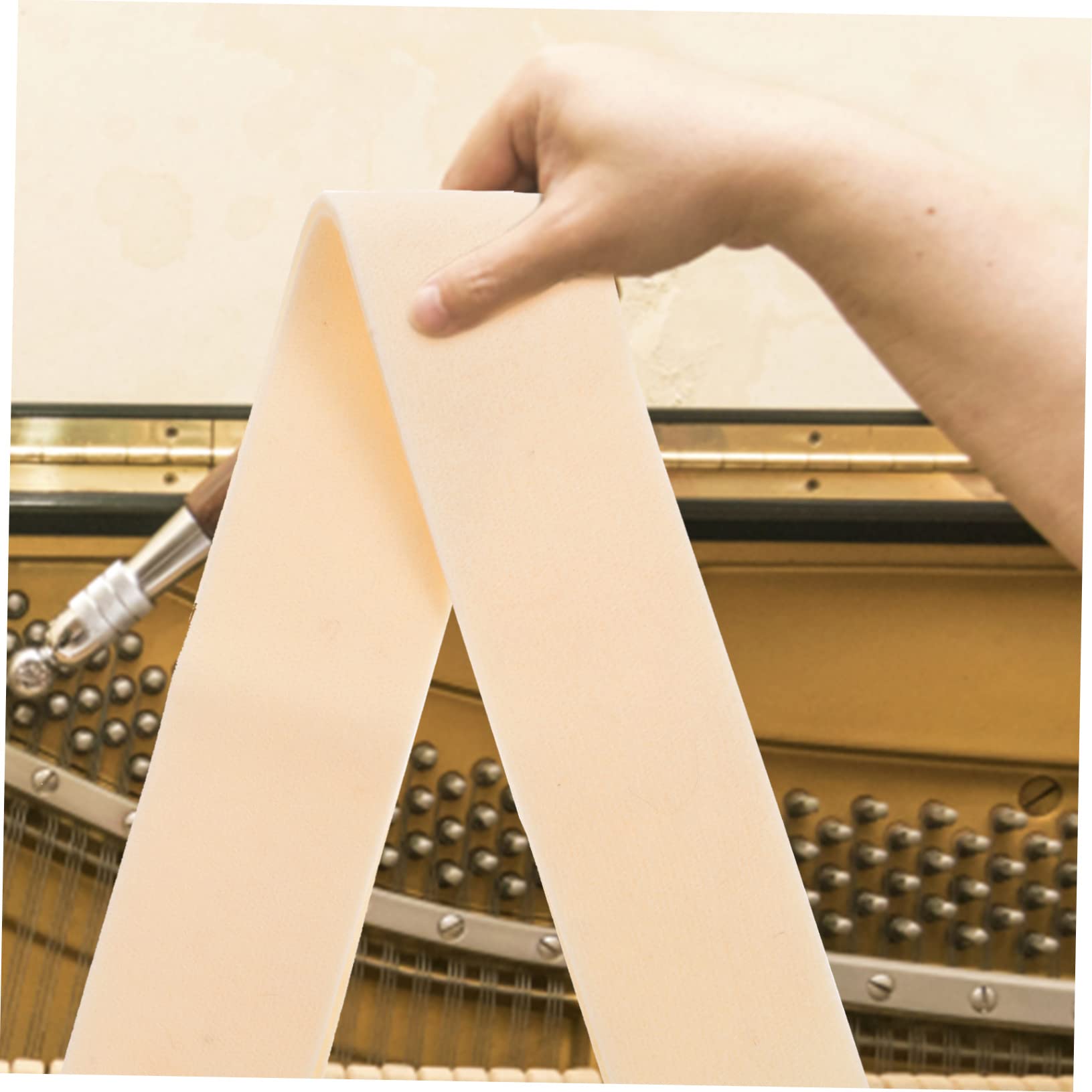 Abaodam 1 Roll Piano Weak Sound Tuning Deep Frying Pan Piano Mute Strip Replacement Felt Strip Metal Corner Protectors Piano Muffler Wool Felt Noise-absorbing Cotton Musical Instrument 5