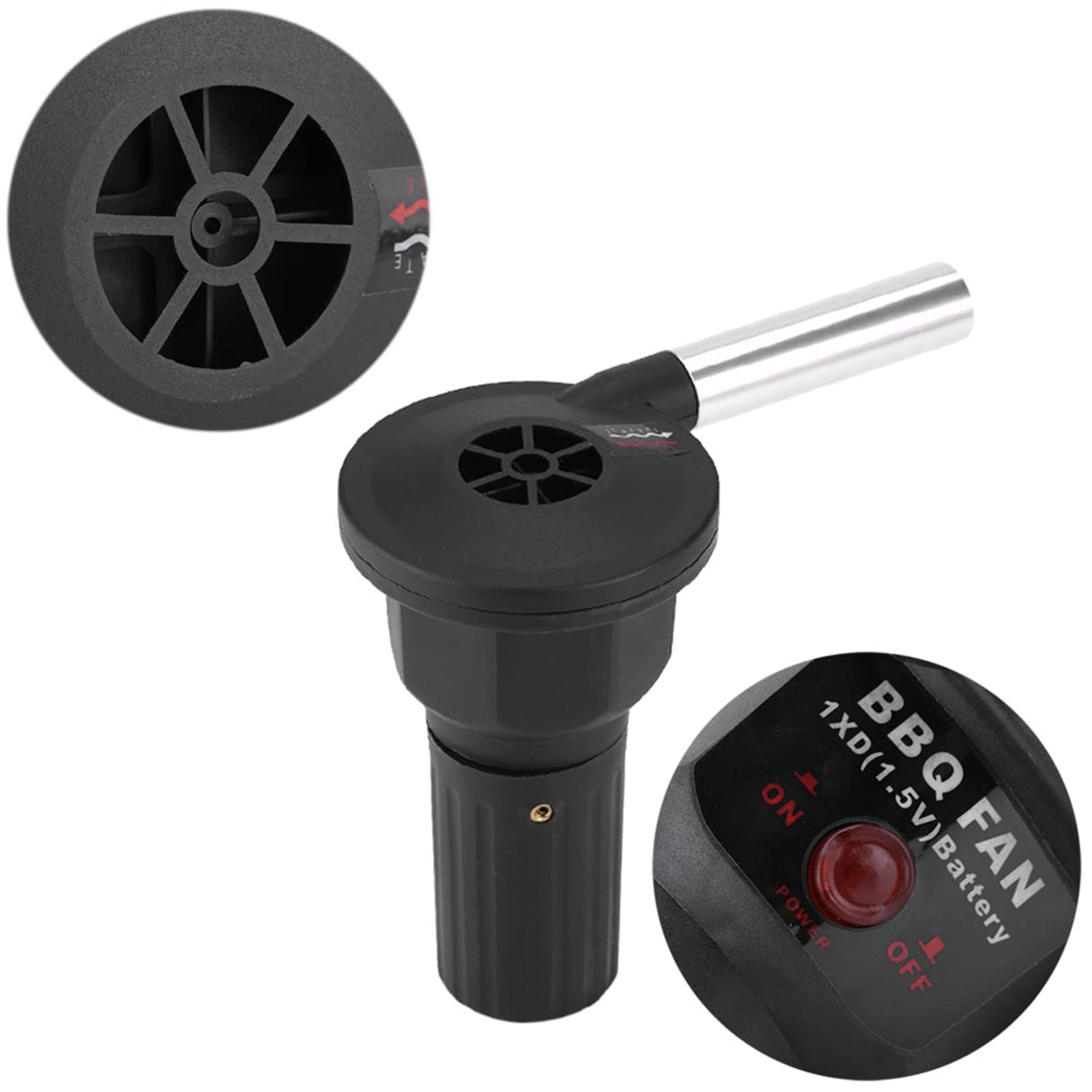 BBQ Fan Air Blower, Portable Battery Powered Electric Fire Blower for Outdoor Camping Picnic Charcoal Grill Barbecue 3