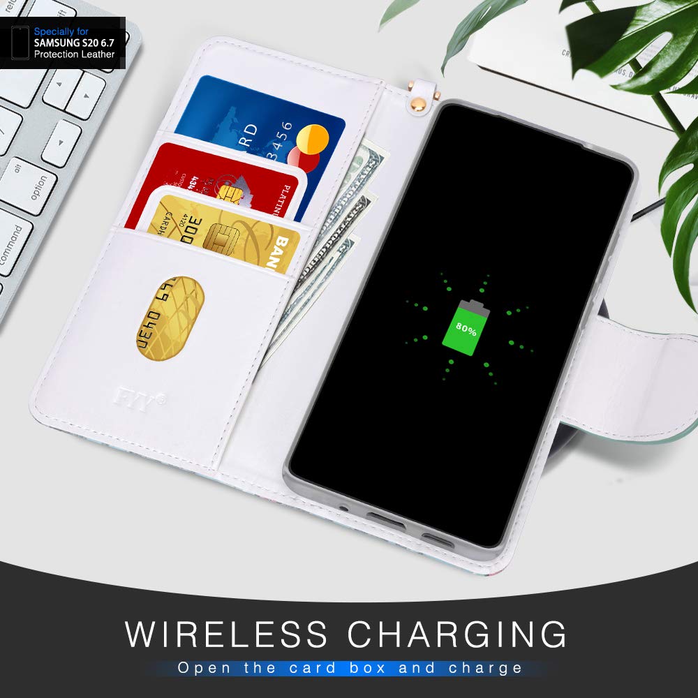 FYY Case for Samsung Galaxy S20 Plus 5G 6.7", [Kickstand Feature] Luxury PU Leather Wallet Case Flip Folio Cover with [Card Slots] and [Note Pockets] for Galaxy S20 Plus 5G 6.7 inch Blossom 6