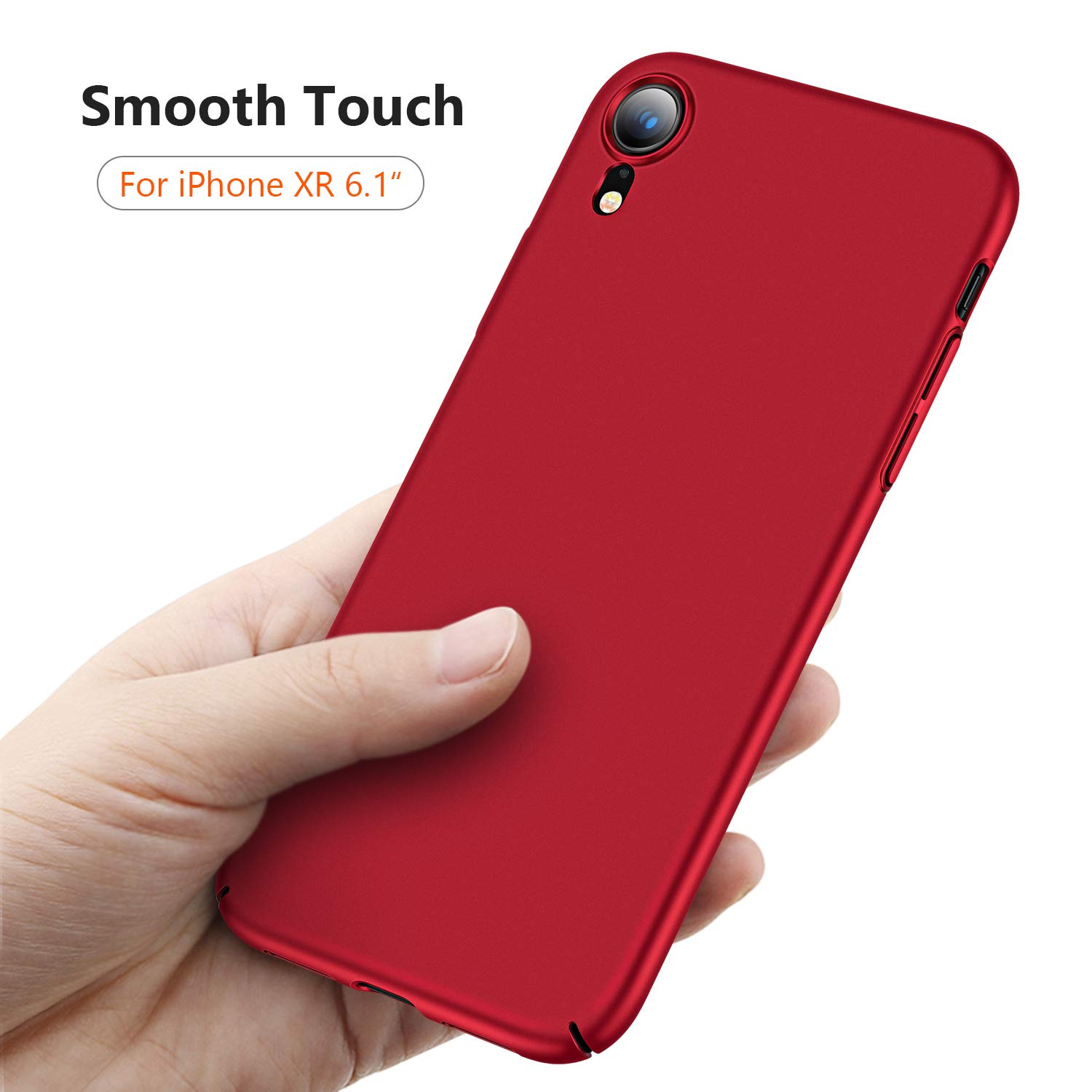 TORRAS Slim Fit Compatible for iPhone XR Case Ultra-Thin Lightweight Full Protection Hard PC Cover with Comfortable Grip Cases for iPhone XR 6.1", Red 4