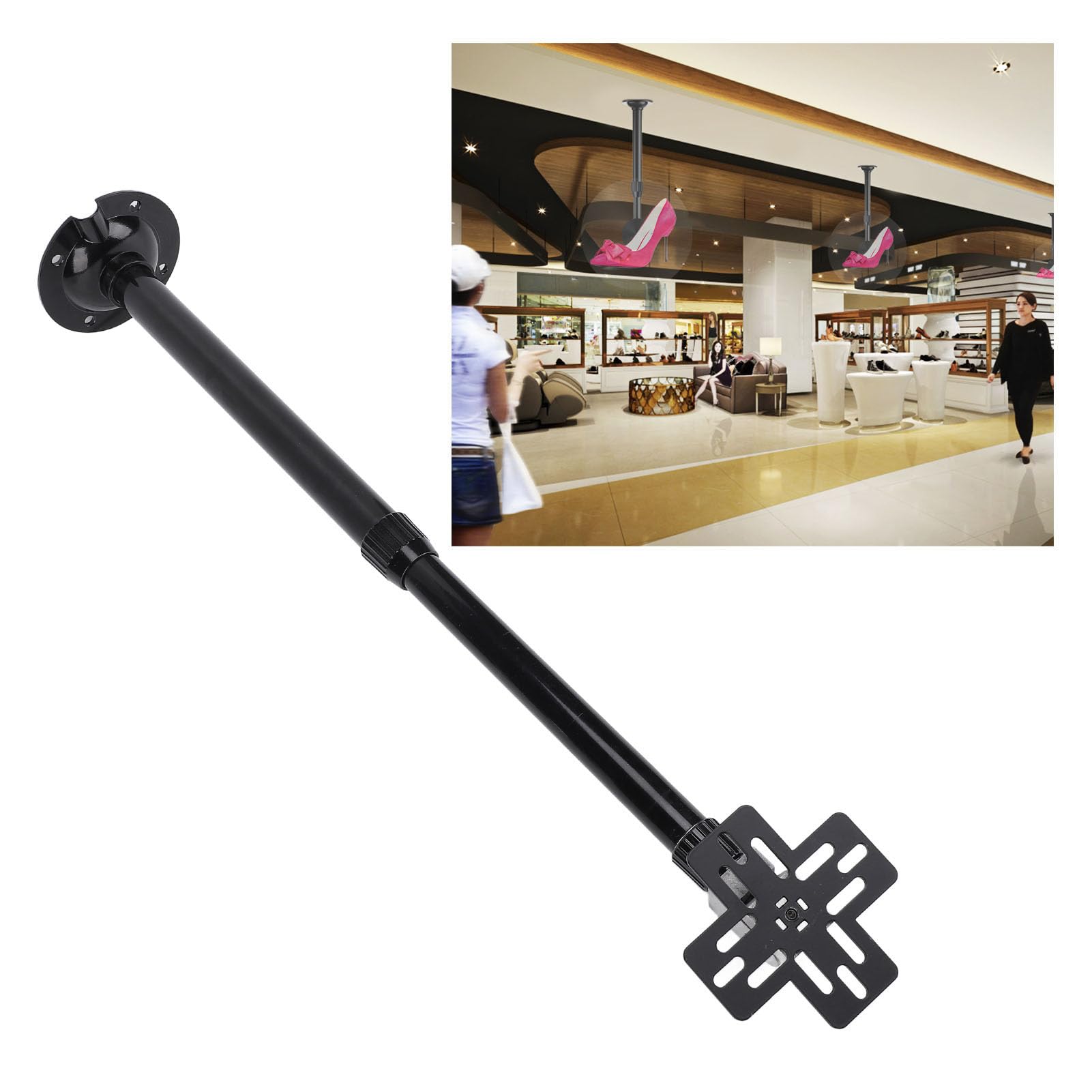 BAFOVY Adjustable 3D Fan Projector Mount Bracket, 15.5-24 Inches Aluminum Alloy Ceiling Wall Bracket for 32-100cm Projectors, Stable Installation for Home Theaters, Offices 5