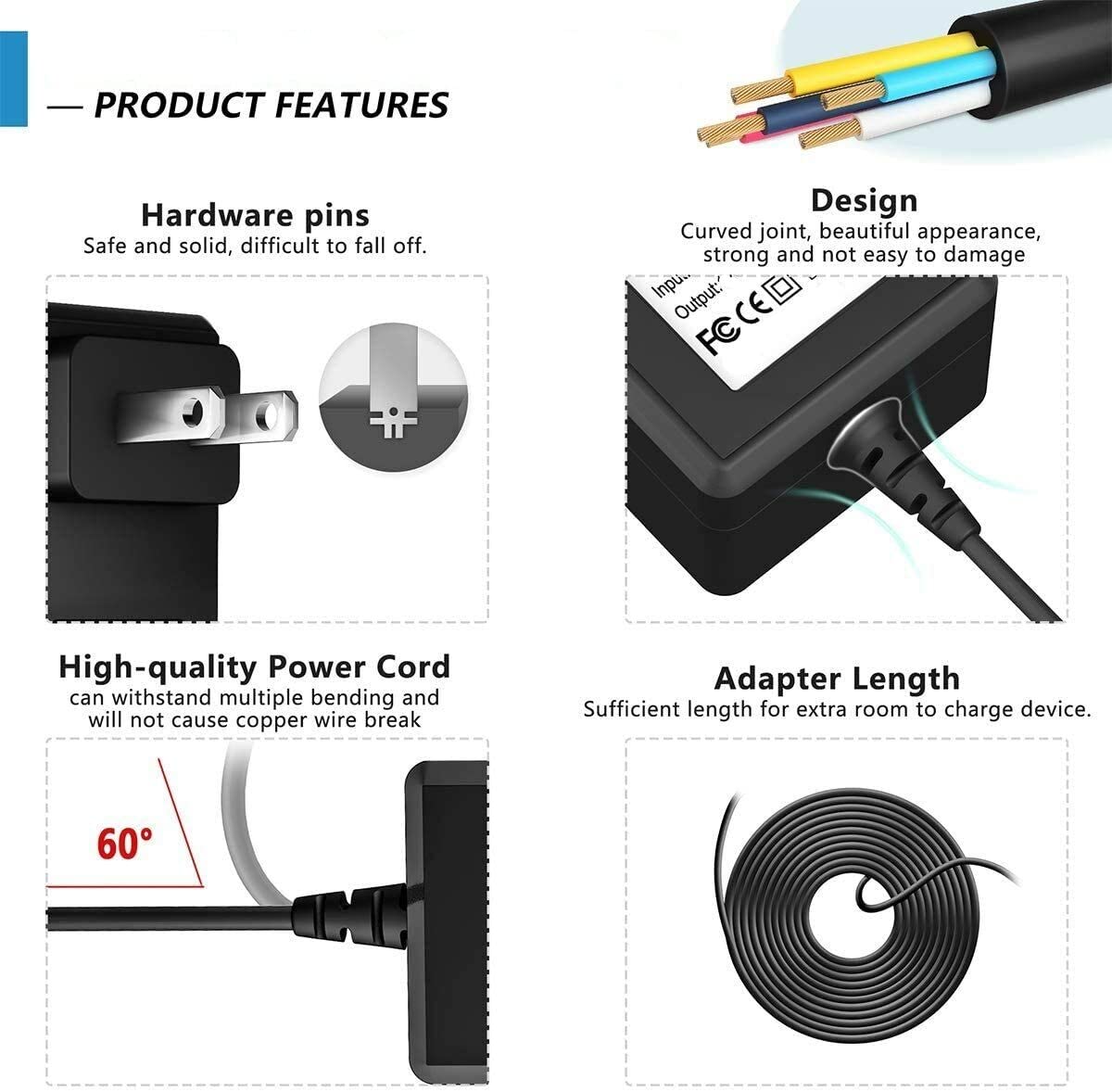 BestCH 12V Adapter for Epson Perfection V100 V200 V330 V370 Scanner A391UC 2115845-00 3