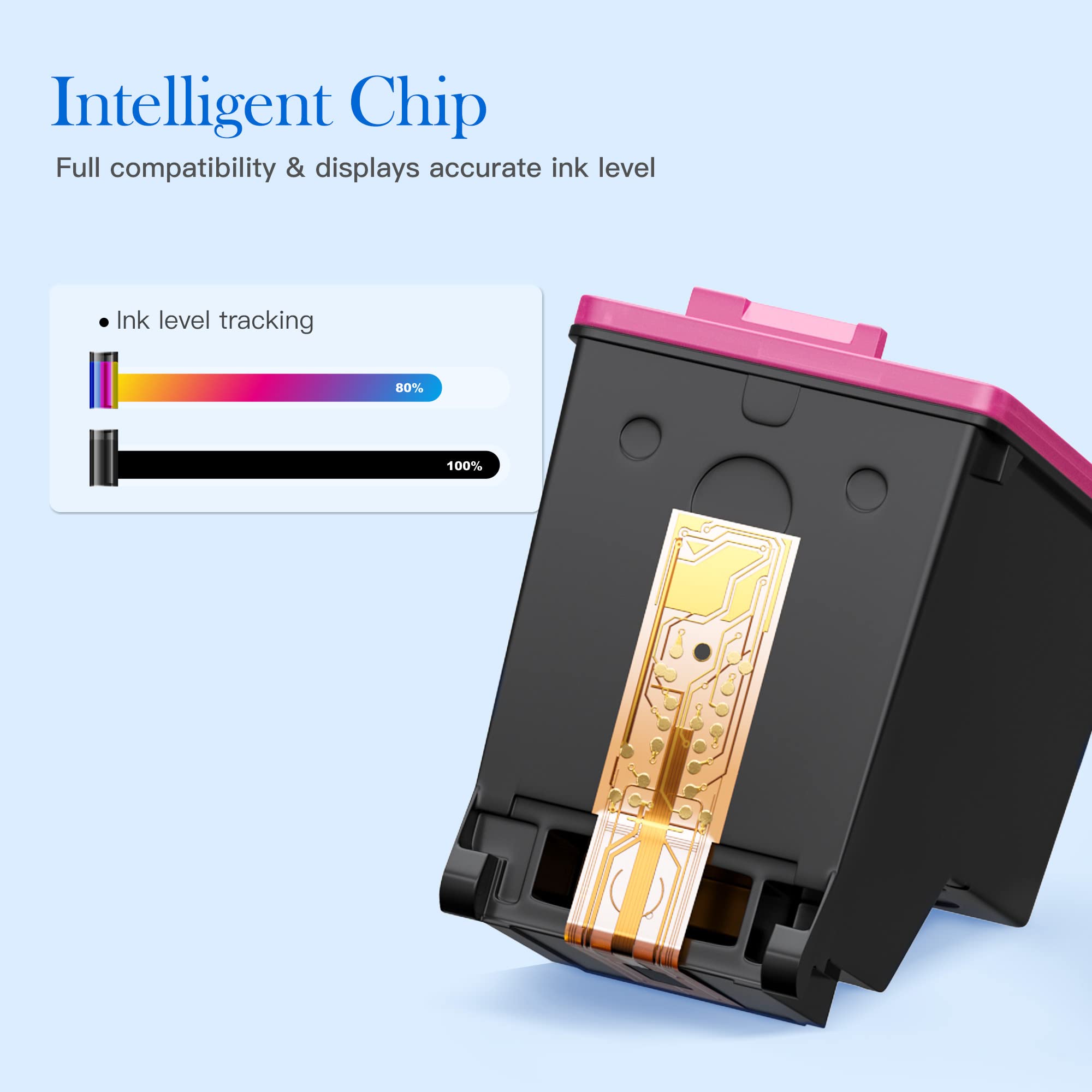 Valuetoner Remanufactured 60XL Ink Cartridge Replacement for 60 Ink Cartridge Combo Pack Color and Black 60XL High Yield for PhotoSmart D110 C4680C Deskjet D2680 F2430 Envy 110 120 Printer (2 Pack) 3