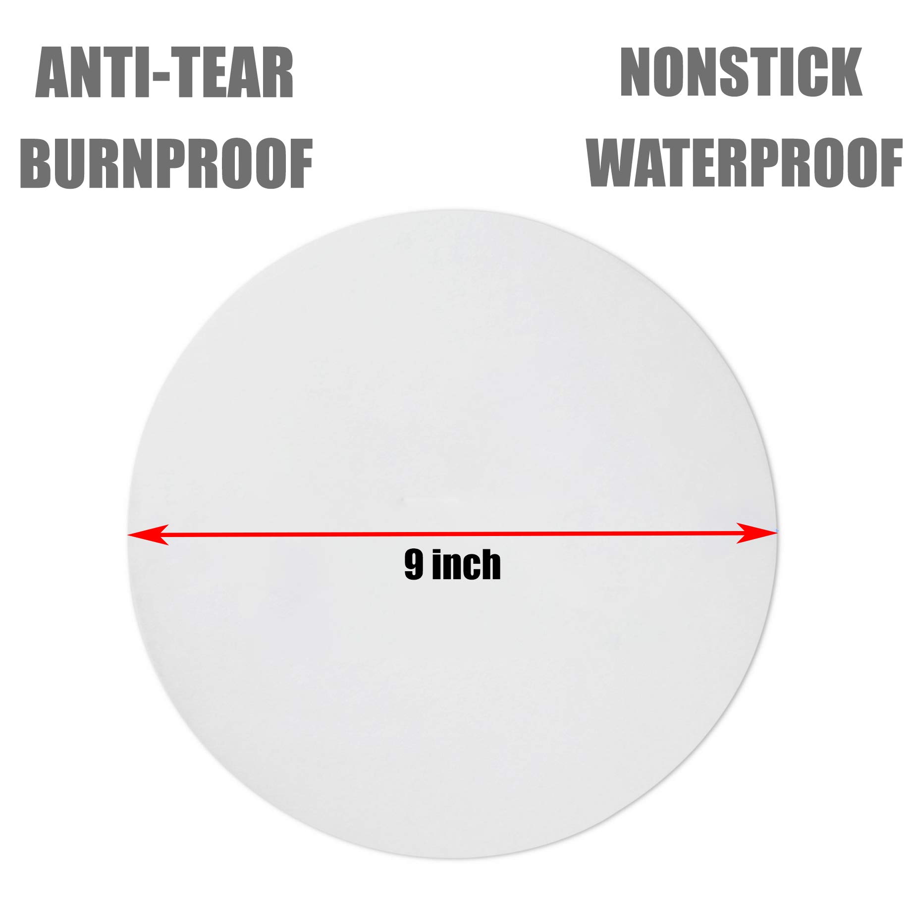 Fit Meal Prep [250 Pack] 9 Inches Non-Stick Parchment Paper - Round White Baking Sheets, Wax Paper Liners for Cake Pan, Steamer, Fryer & Oven, Cheesecakes, Pizza, Cookies, Meats & Vegetables 4