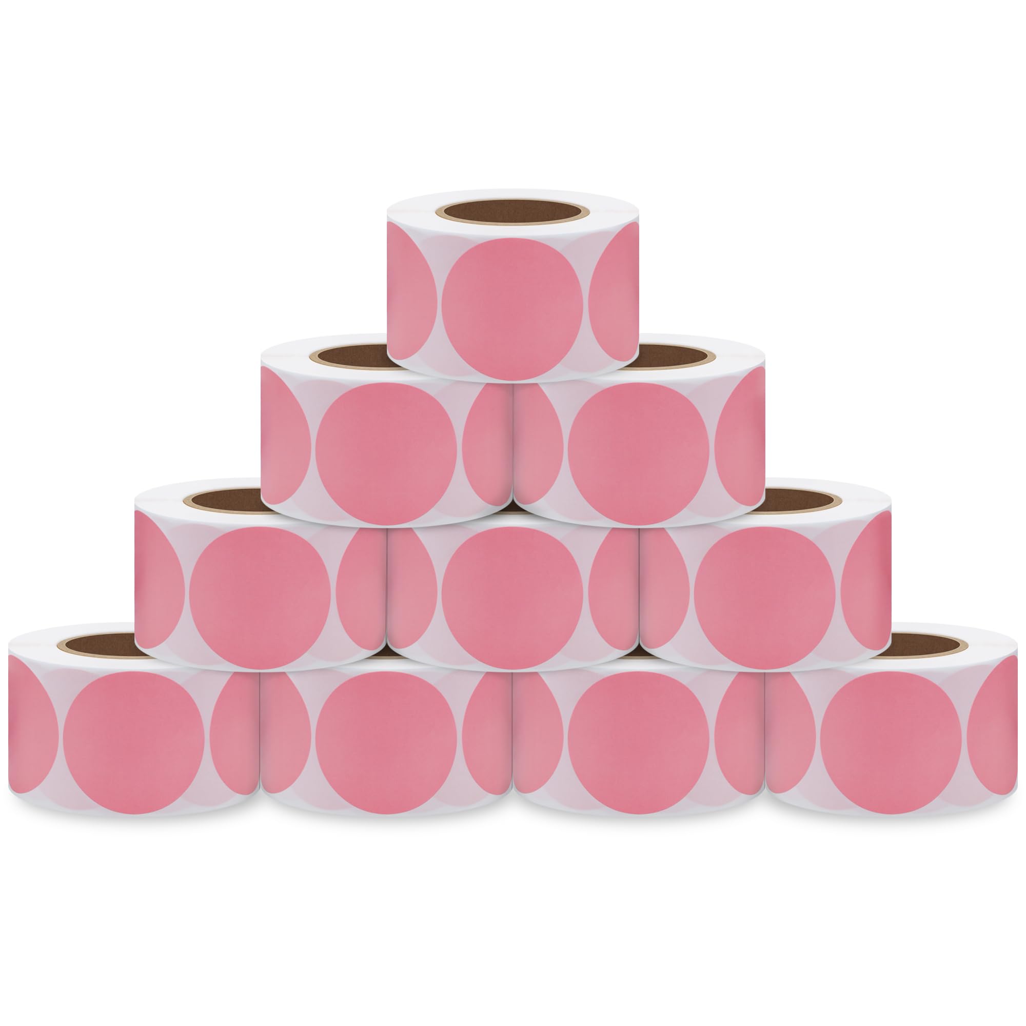 Hylabelest 2 Inch Thermal Direct Labels, Self-Adhesive Color-Coding Multi-Purpose Round Thermal Stickers for Business Pink, 750 Labels per Roll（10 Rolls） 1