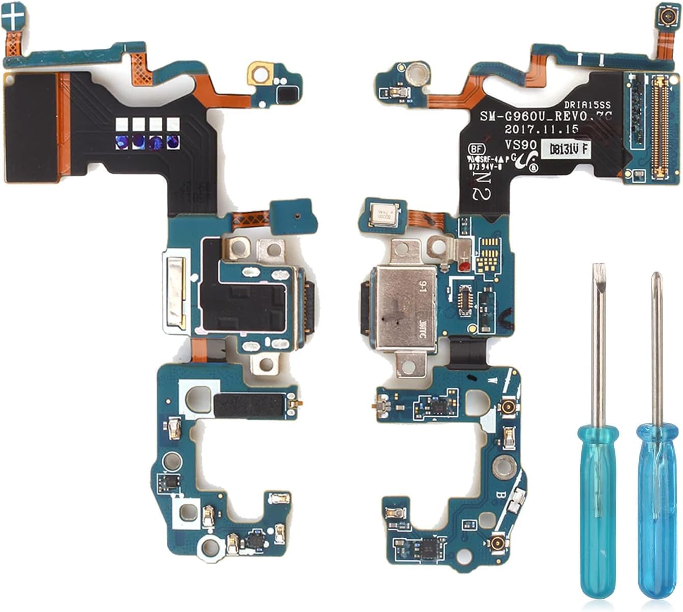 FKBAightccy Charging Port Replacement for Samsung Galaxy S9 G960U USB Charger Port Dock Connector Board Flex Cable for Galaxy S9 Type C Headphone Microphone Port with Tools 1