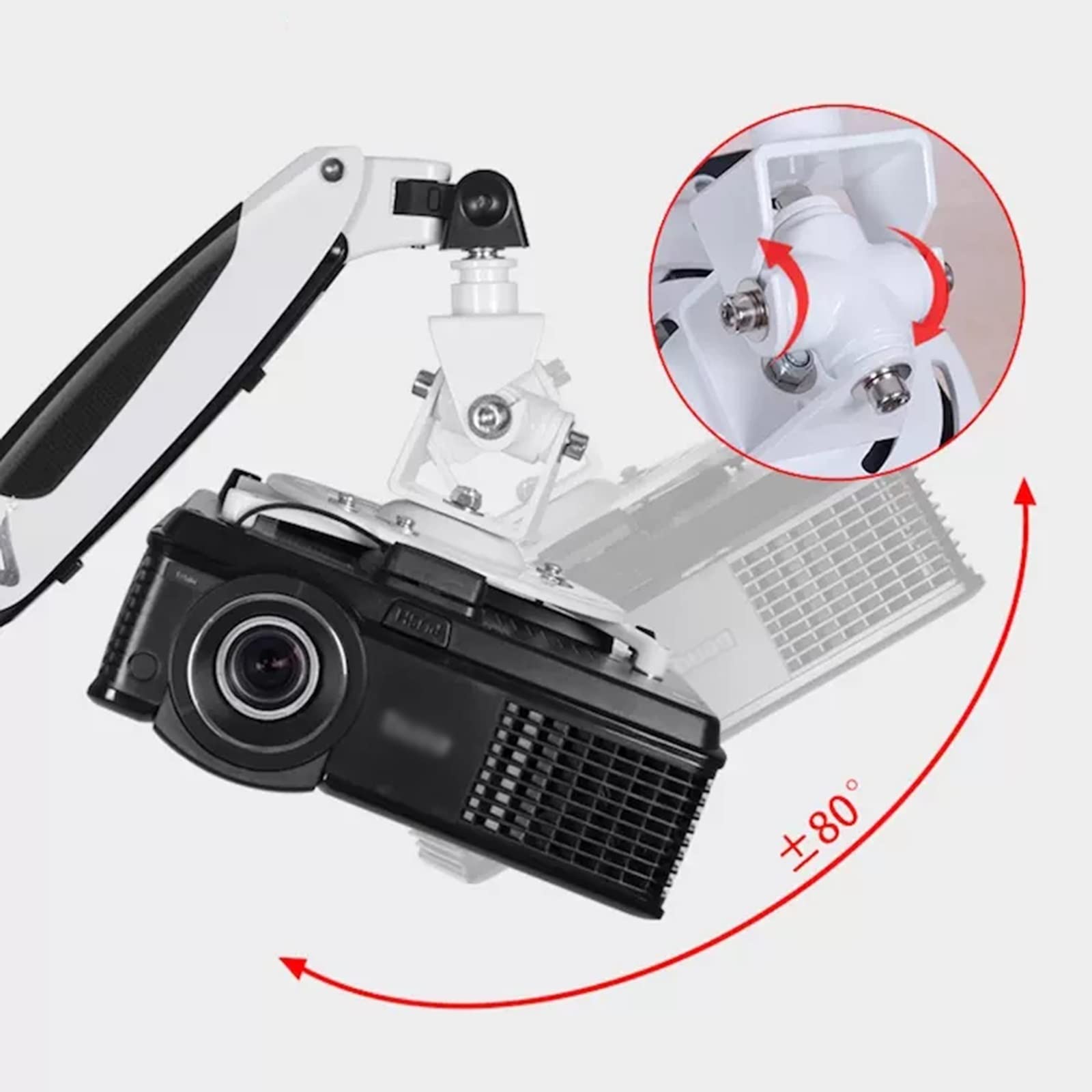 Projector Bracket DL-PR03W Universal Projector Wall Mounted Gas Spring Full Motion 2-7kg Projector Holder with Hook Tray and 1/4inch Screw Projector Stand (Color : 1) (1) 5