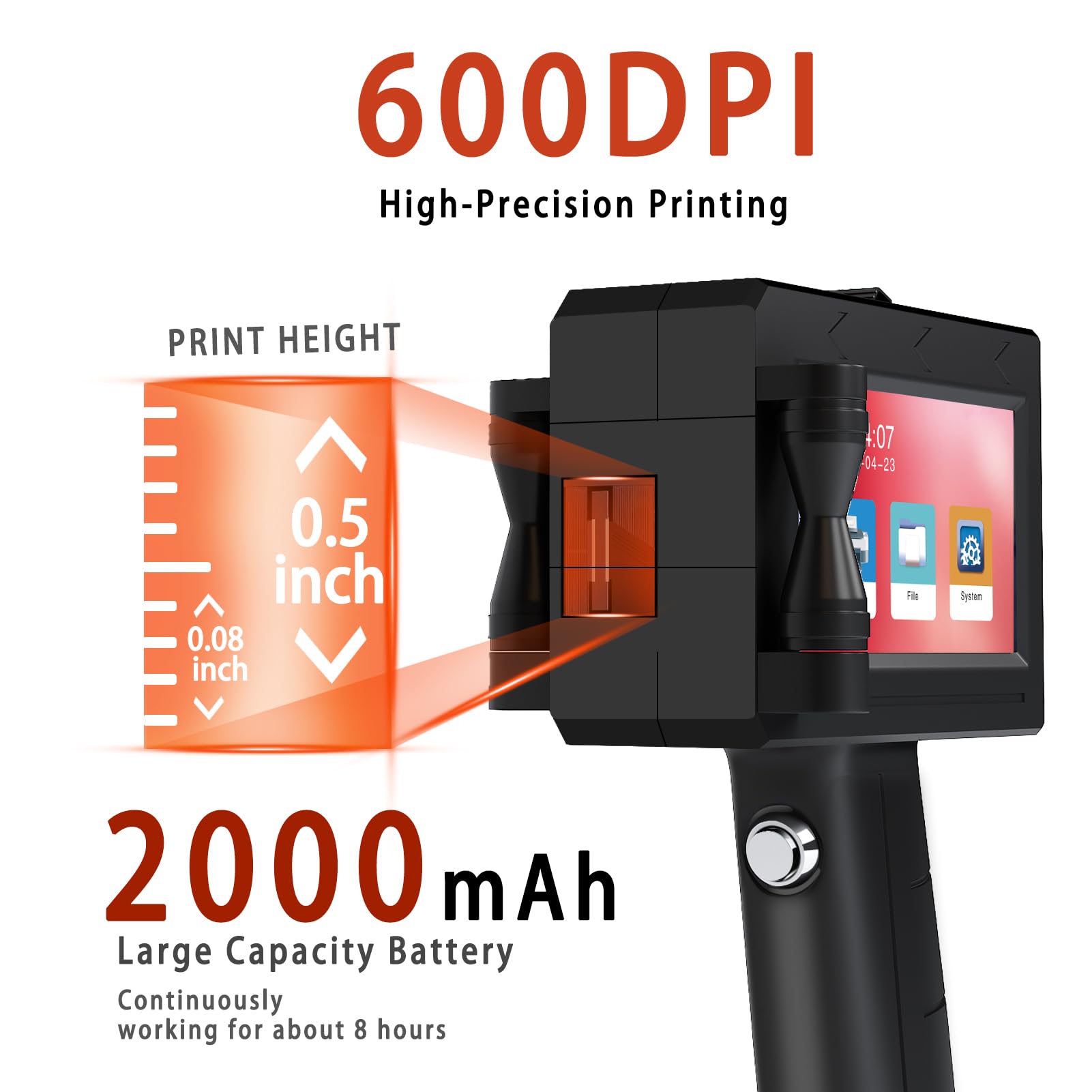 Leaice Handheld Inkjet Printer with 2 Quick-Drying Ink Cartridge 5