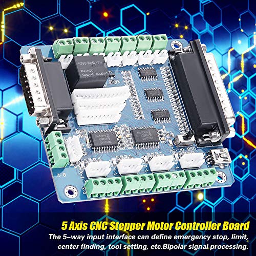 Stepper Motor Driver, MACH3 Interface 5 Axis CNC Stepper Motor Driver Controller Breakout Board, Bipolar Signal 4