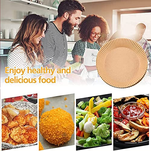HGSM Air Fryer Disposable Paper Liner, Non Stick Air Fryer Paper Liners ,Food Grade Parchment ,for Wood Color 7.9 kd-001 0 2