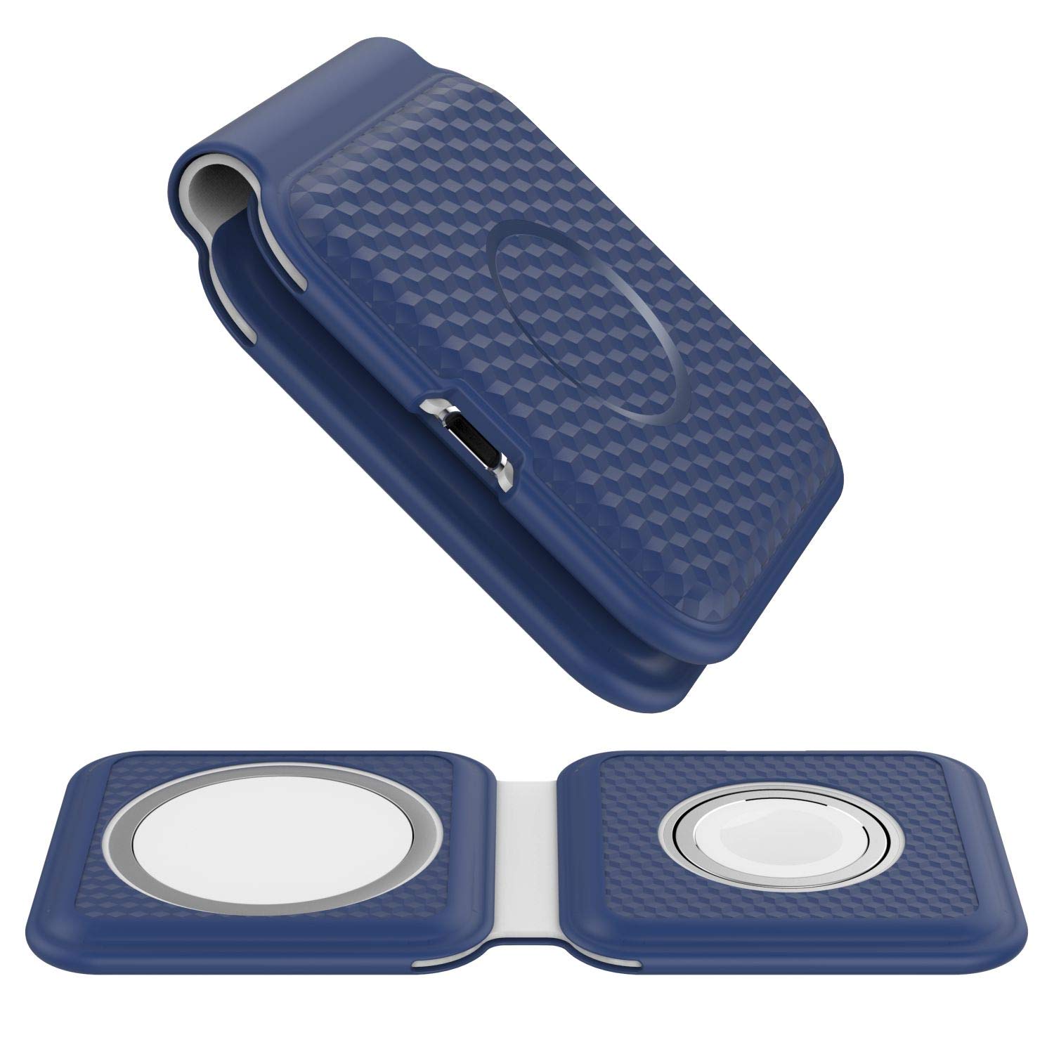 Silicone Case for Apple MagSafe Duo Charger-Blue 1