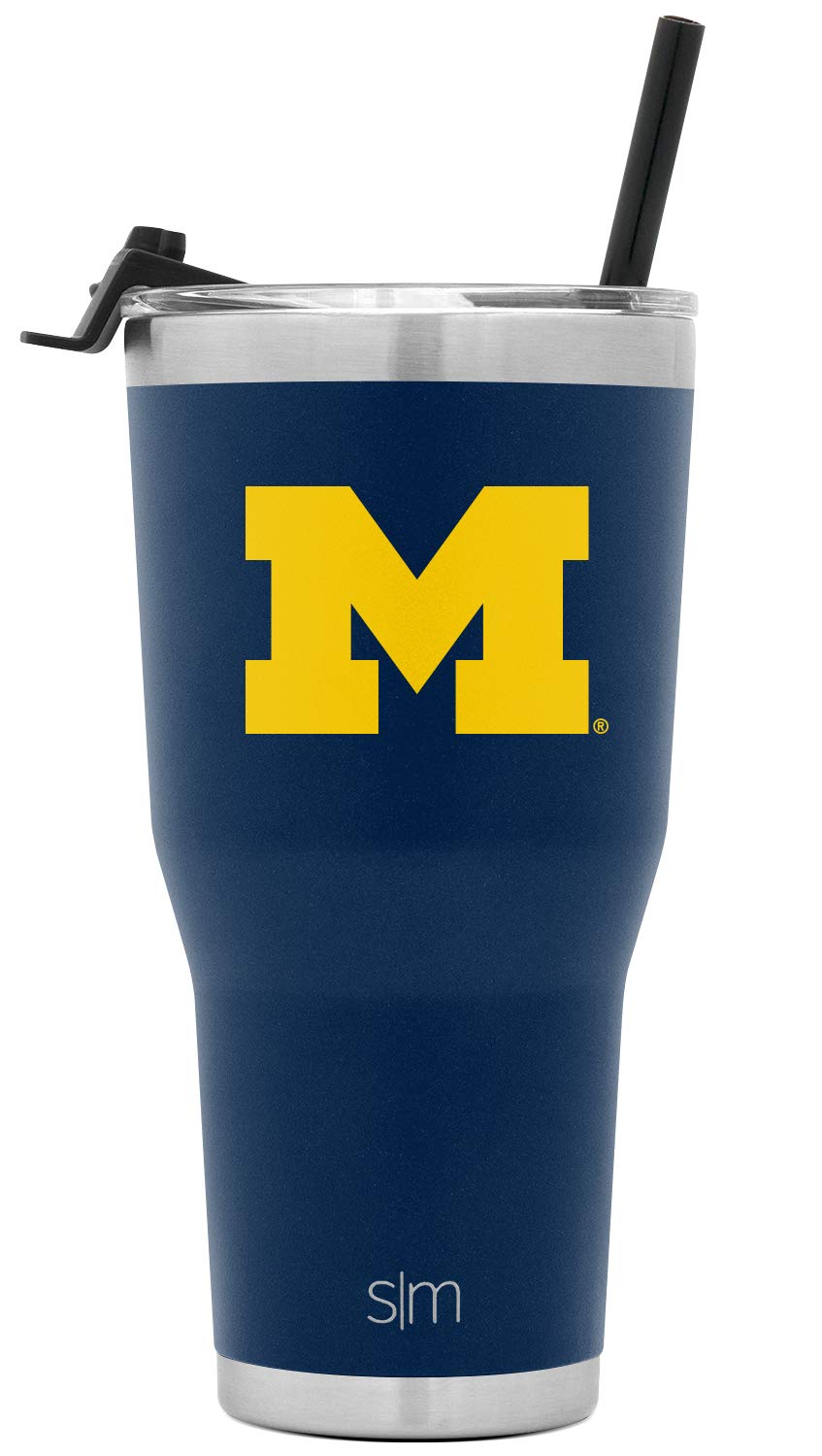 Simple Modern Officially Licensed Collegiate Michigan Wolverines Tumbler with Straw and Flip Lid | Insulated Stainless Steel 30oz Thermos | Cruiser Collection | University of Michigan 1