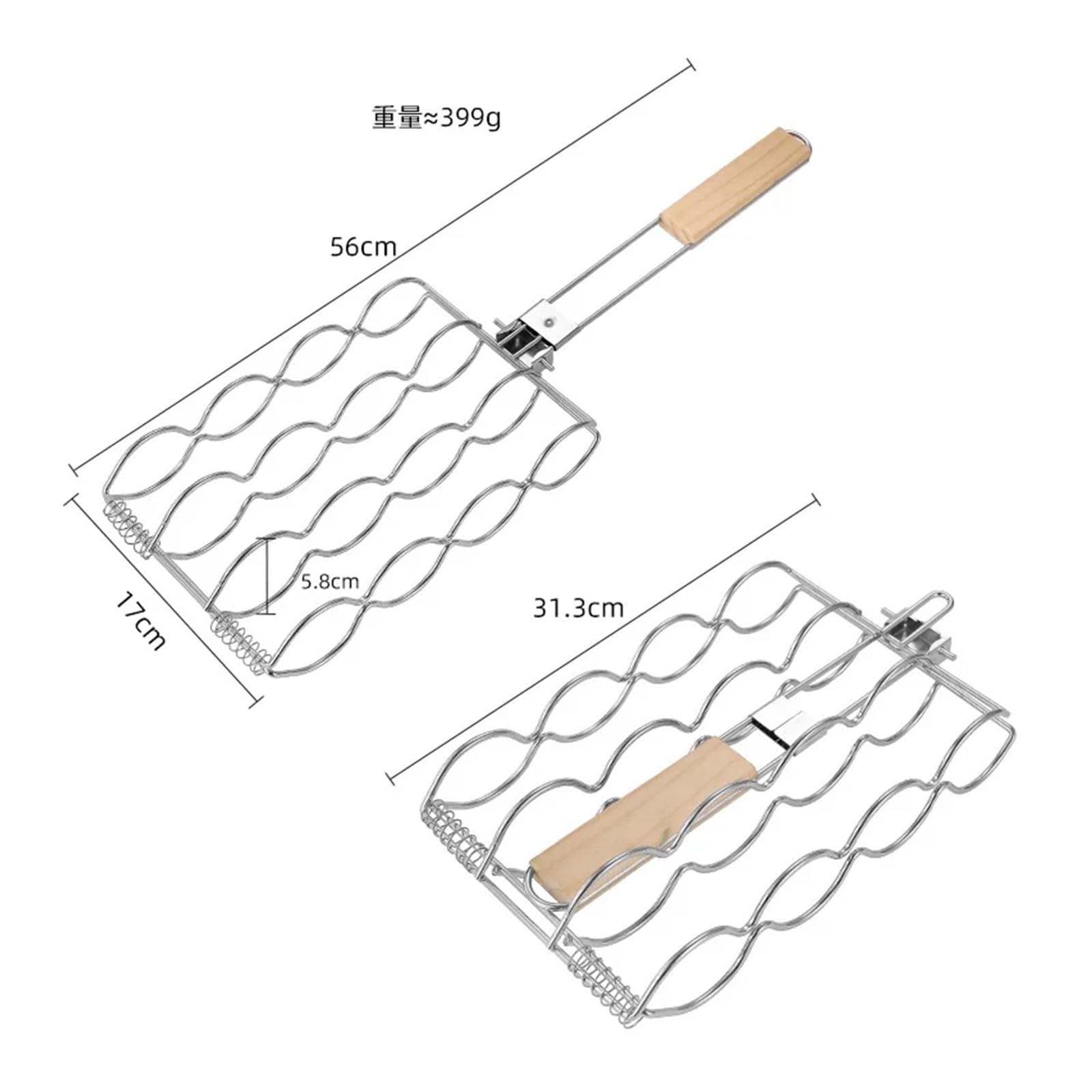 BBQ Foldable Outdoor BBQ Corn Grill with Multifunctional Corn Mesh Clip and Portable Corn Grill Clip Accessories(2PCS) 6