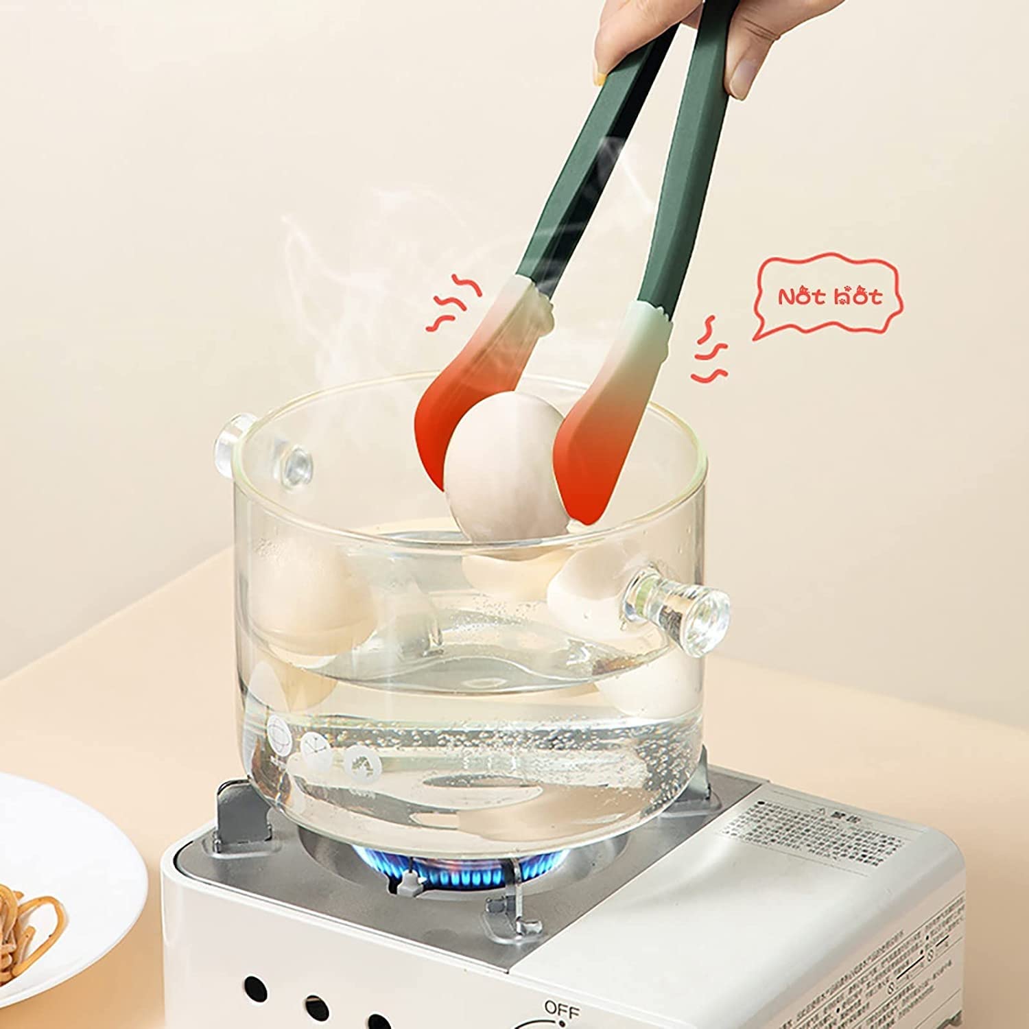 Food Clip Kitchen Tongs Premium Silicone Bisphenol Grill Cooking BBQ Locking Food Tongs Steak Clips Cooker Pots Set 5