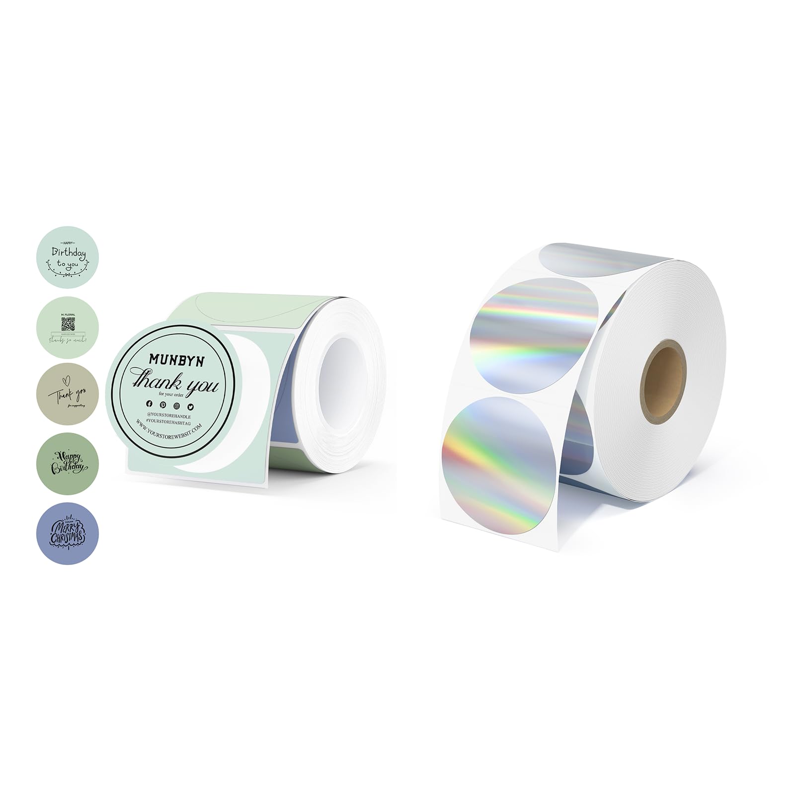 2 Inch Circle Thermal Labels+2" Circle Holographic Thermal Label Stickers 1