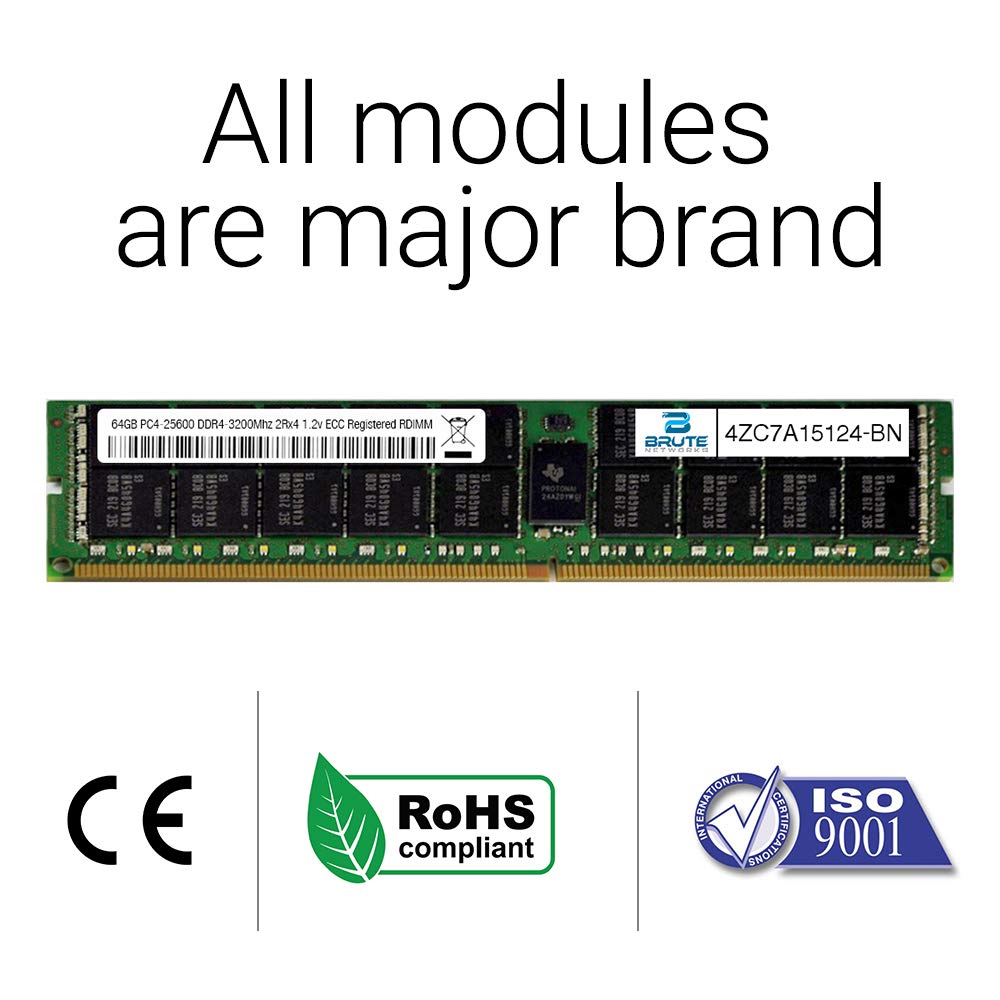Brute Networks HX-MR-X32G2RS-H-BN - 32GB DDR4-2666MHz 2Rx4 ECC Registered RDIMM (Compatible with OEM PN# HX-MR-X32G2RS-H) 4