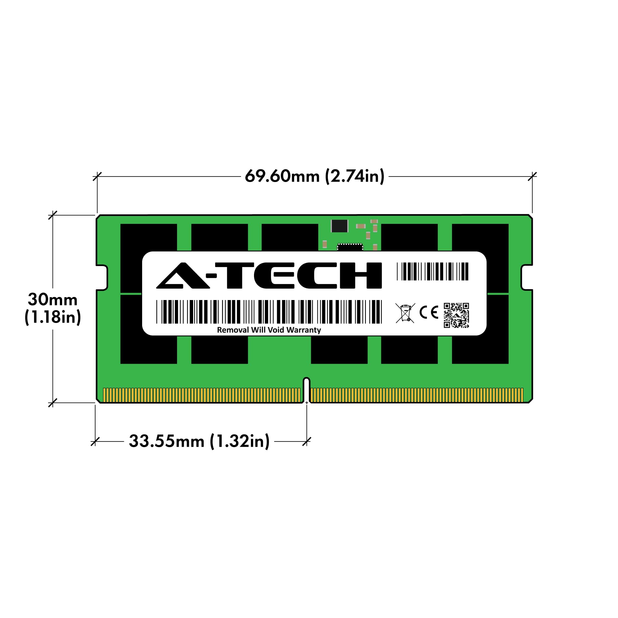 A-Tech 32GB RAM Replacement for HP N08504-001 | DDR5 4800MHz PC5-38400 ECC-SODIMM 2Rx8 1.1V 262-Pin ECC Unbuffered MicroServer Memory Module (N08504-001-ATC) 4