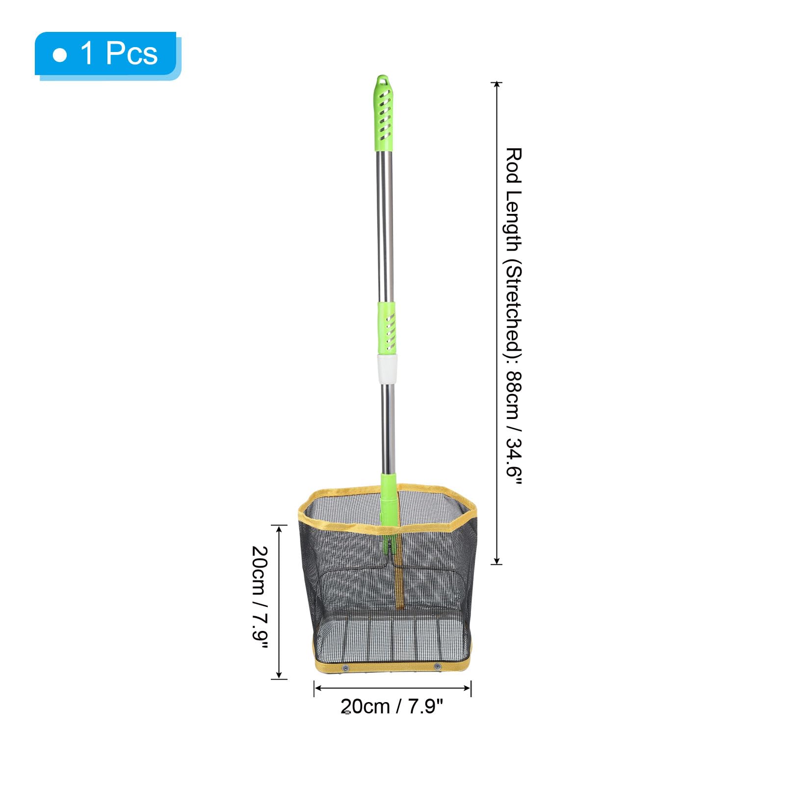PATIKIL Telescopic Table Tennis Ball Picker, Stainless Steel Portable Ping Pong Ball Collector Pick Up Net for Balls Picking Storage, Yellow 3