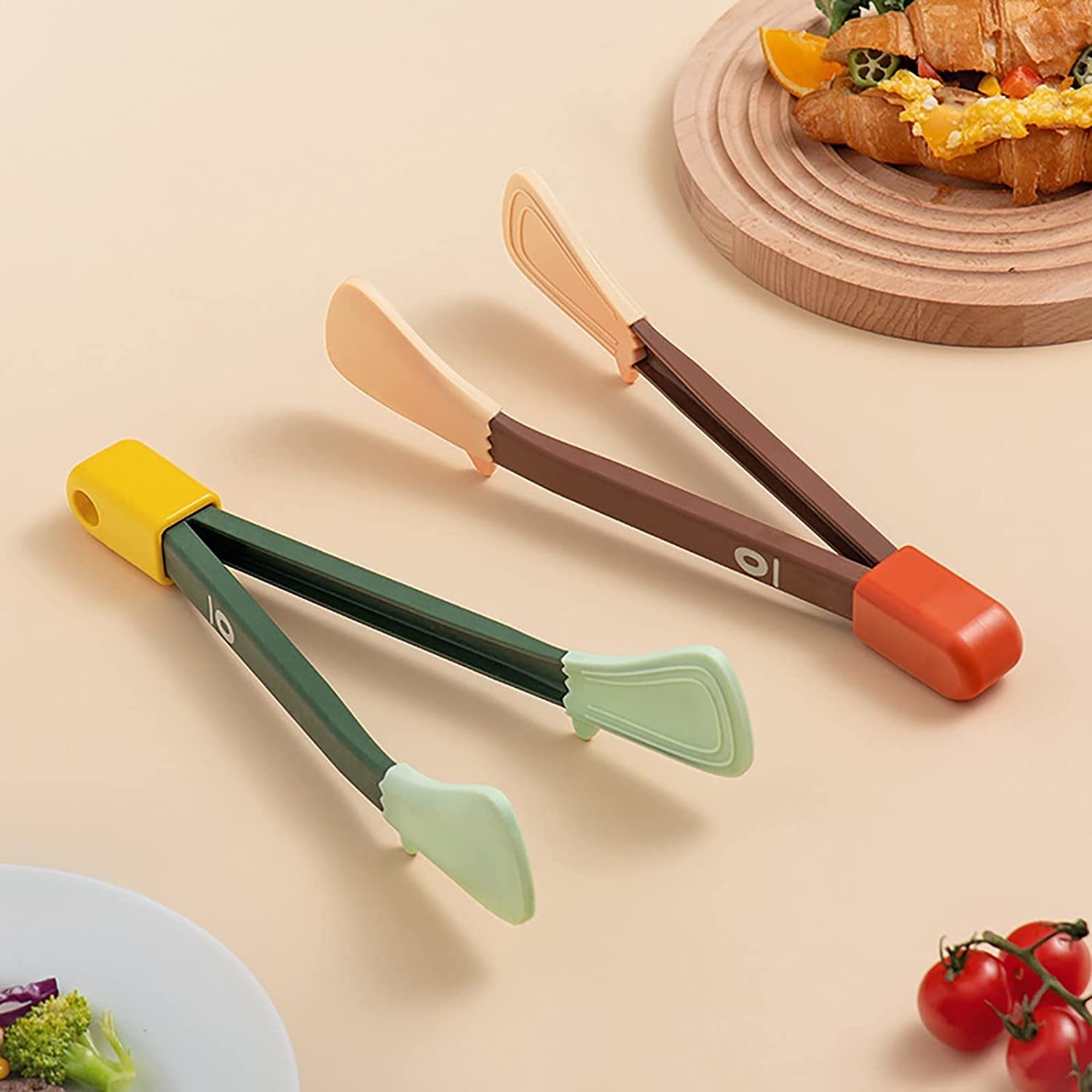 Food Clip Kitchen Tongs Premium Silicone Bisphenol Grill Cooking BBQ Locking Food Tongs Steak Clips Cooker Pots Set 3