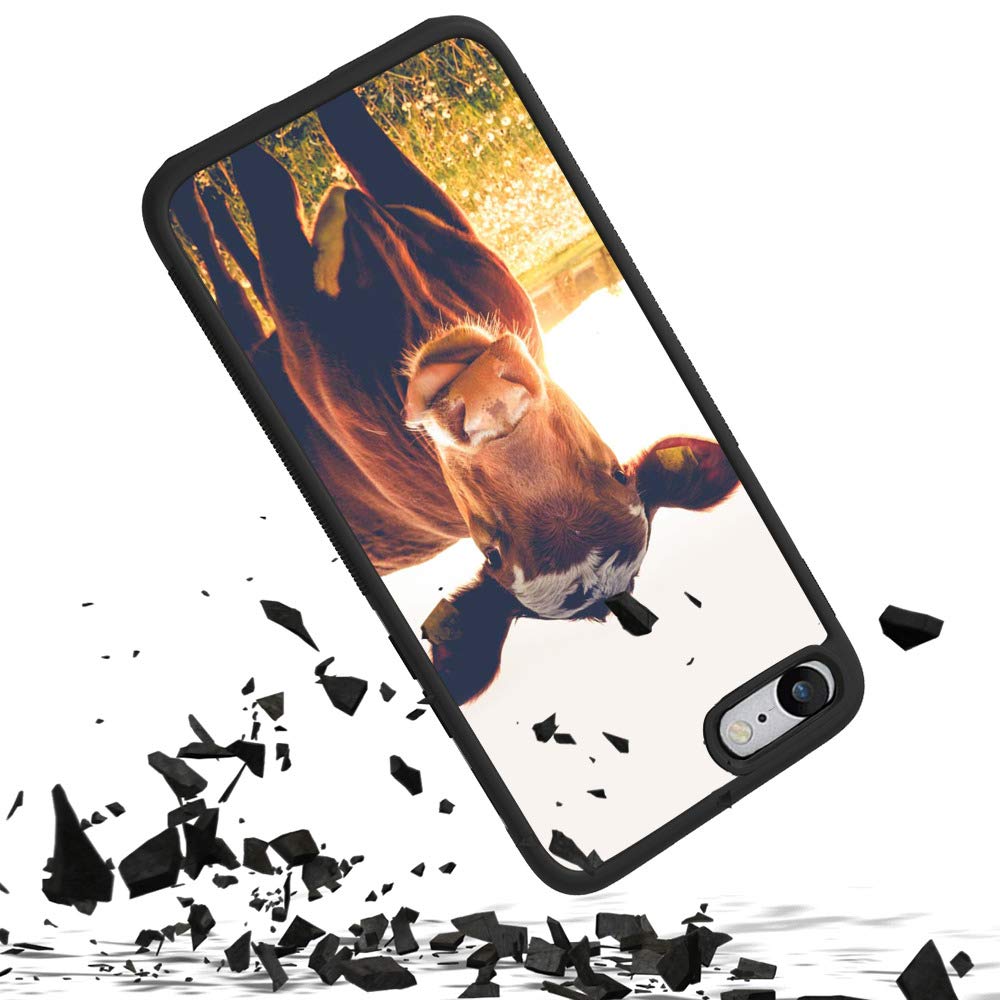 Newly 2021 Case for iPhone 7/8/SE 2020 with Cow Design,(for Men and Women) and Black TPU Silicone Anti-Slip Cover Case for iPhone 7/8/SE 2020 4