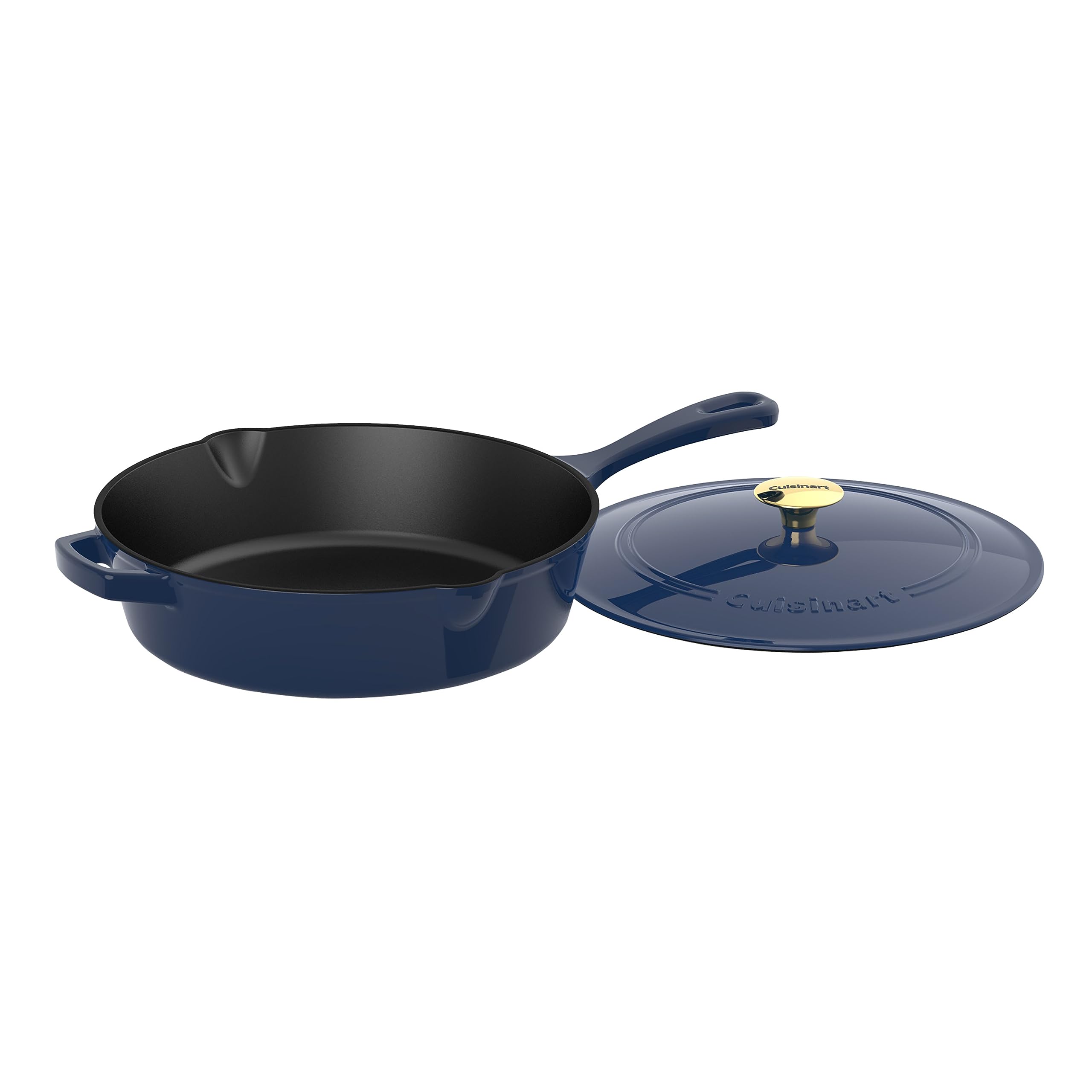 Cuisinart CI45-30NVM Chef's Classic Enameled Cast Iron 12-Inch Chicken Fryer with Cover, Midnight Blue 1