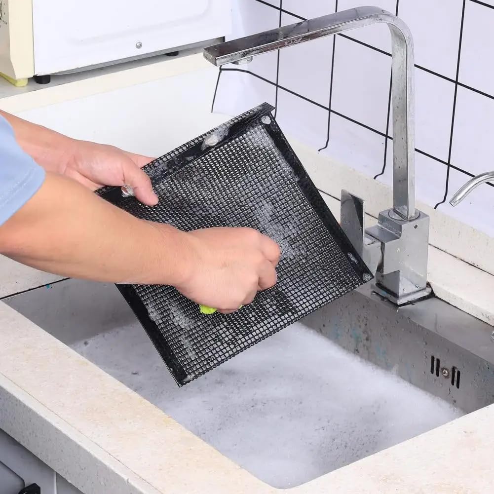 Msiud BBQ Mesh Grill Bags, Pouches Barbeque Charcoal Electric Heat Resistant Non Stick Bag Indoor Outdoor Barbecue Accessories Clean Dishwasher Safe Net Gas Smokers Vegetables Basket Cooking Veggie 6