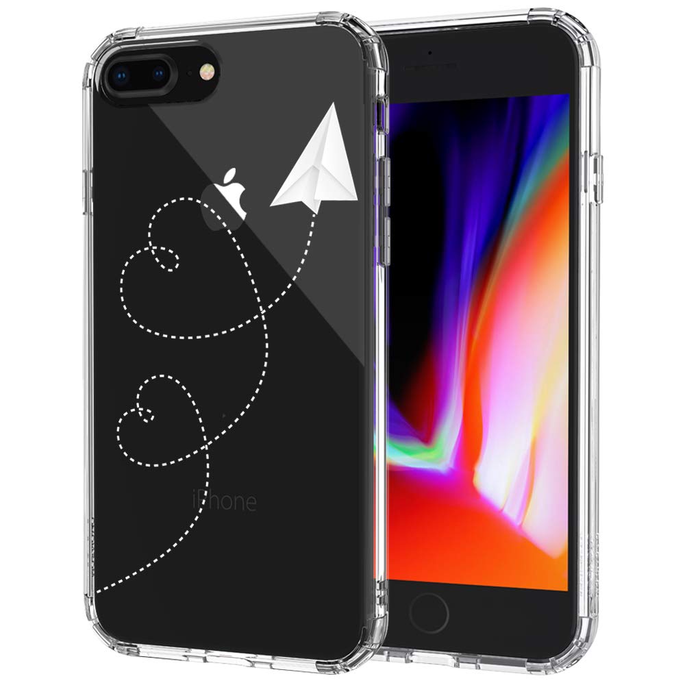 MOSNOVO Paper Plane Pattern Designed for iPhone 8 Plus Case/iPhone 7 Plus Case - Clear 1
