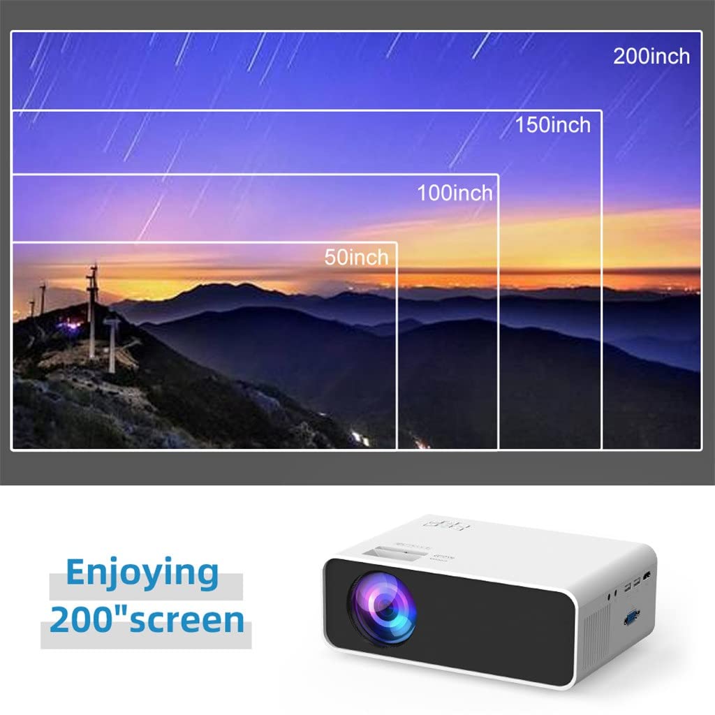 E460 LED Projector Mini Projector for Smartphone, or USB for iPhones Android Phone, Video Beamer (Color : E) (D ) 5
