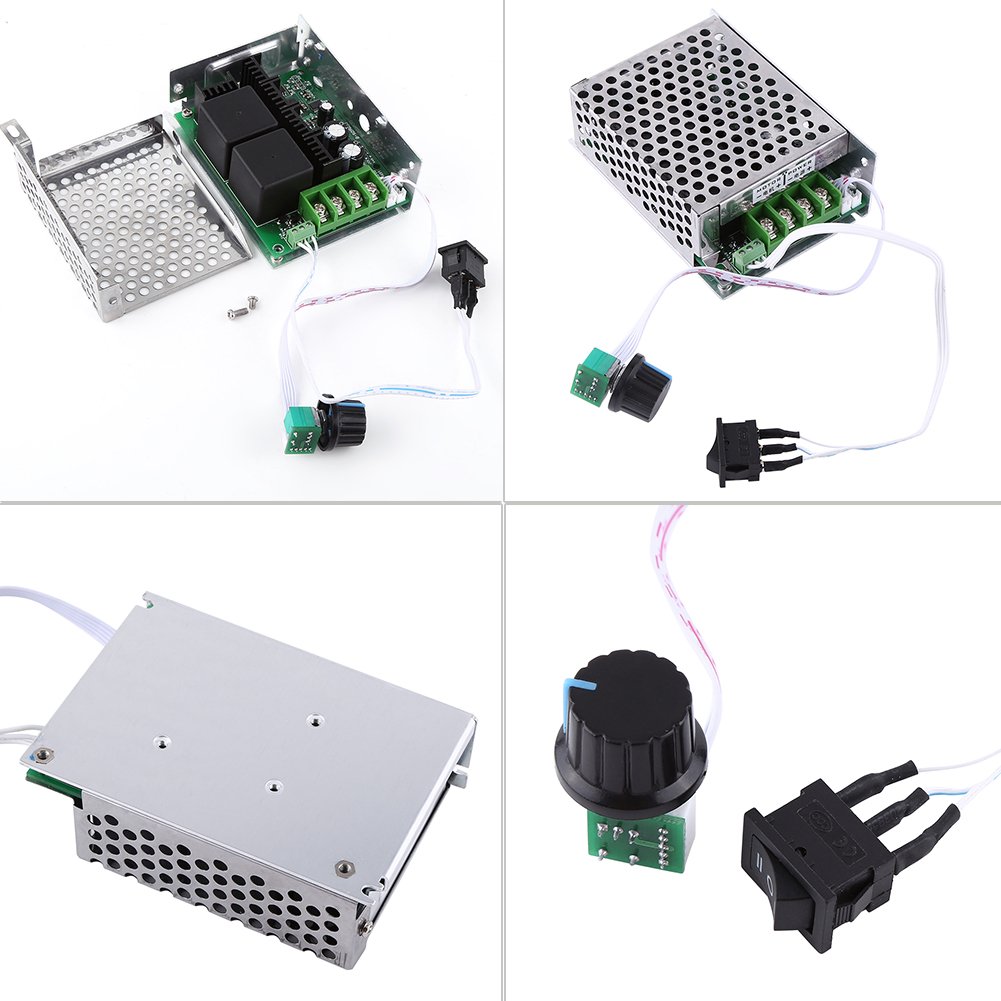 PWM DC Motor Speed Controller Switch 40A 12V 24V 36V 48V 2000W Reversible, High Power Motor Speed Governor Reversing 10-50V Speed Controller for Router Drill or Other Motors 5