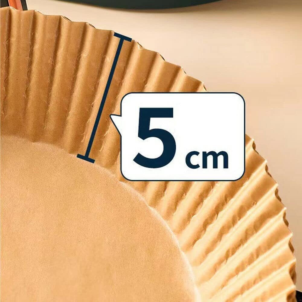 Air Fryer Disposable Paper Liner, 50 Pcs Non-stick Fryer Paper Pads, Oil Resistant Waterproof Microwave Baking Paper Air Fryer Liners 6.3-inch 2