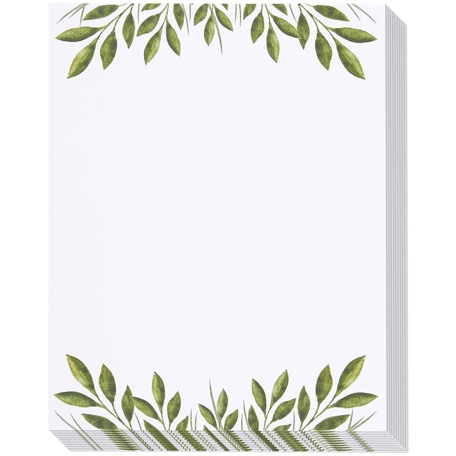 Leaf-Themed Stationery Paper Set - 8.5 x 11 in, 48 Pack - Single-Sided Decorative Writing & Printer Paper for Letters, Notes & Announcements 1