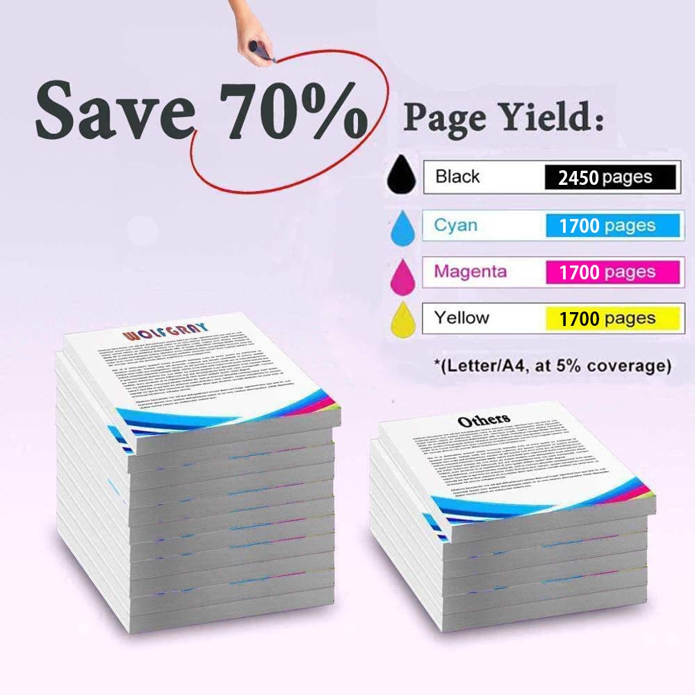 Wolfgray 88XL Ink Cartridge Compatible for HP 88XL 88 XL Combo Pack High Yield for HP Officejet Pro K5400 K550 K8600 L7480 L7550 L7580 L7590 L7650 L7680 L7750 L7780 (1Black 1Cyan 1Magenta 1Yellow) 4