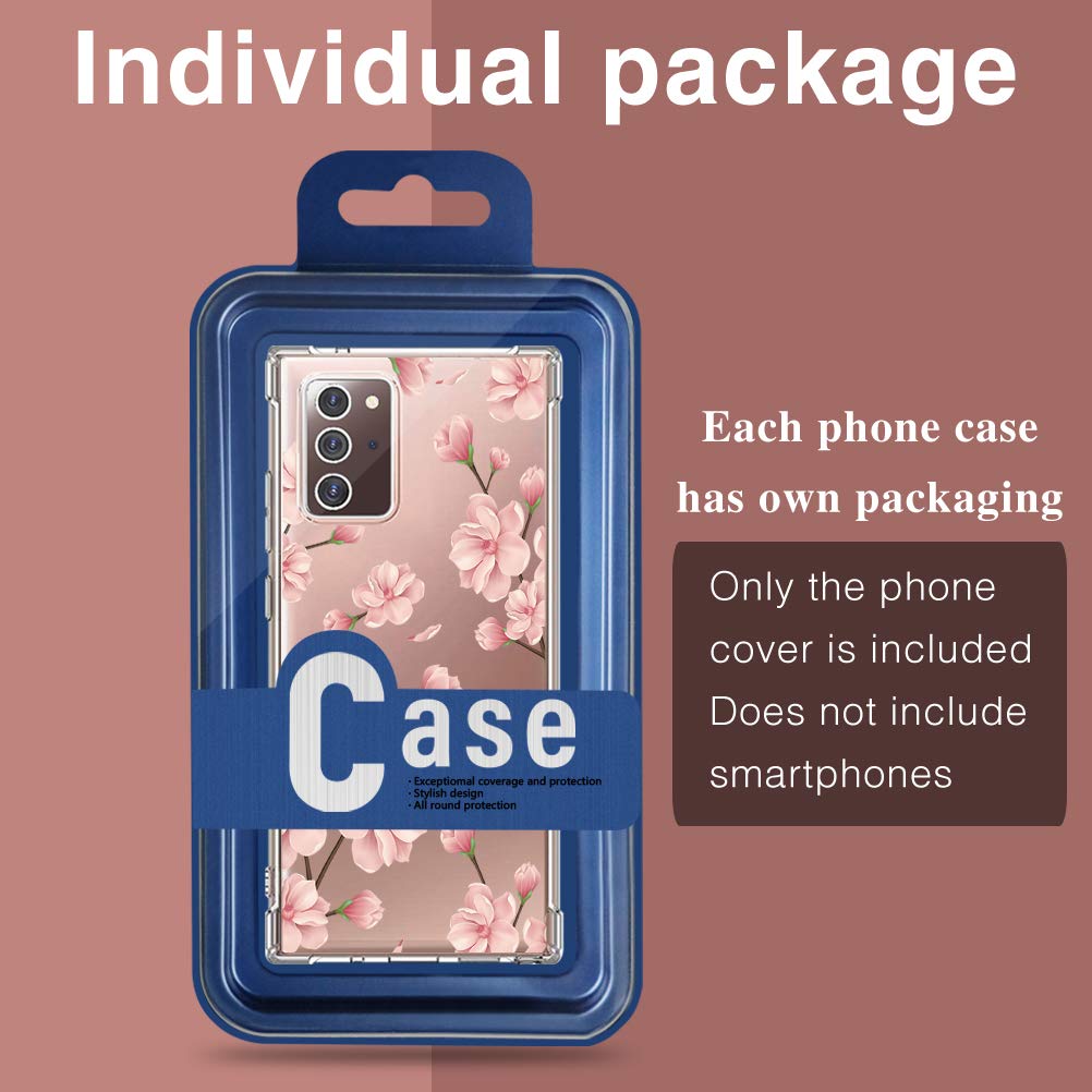 Galaxy Note 20 Shockproof Case Compatible with Samsung Galaxy Note 20 5G Case Flower Marble Design for Women Transparent Soft TPU Bumper Protective Cover for Samsung Galaxy Note 20 5G Smartphone 3