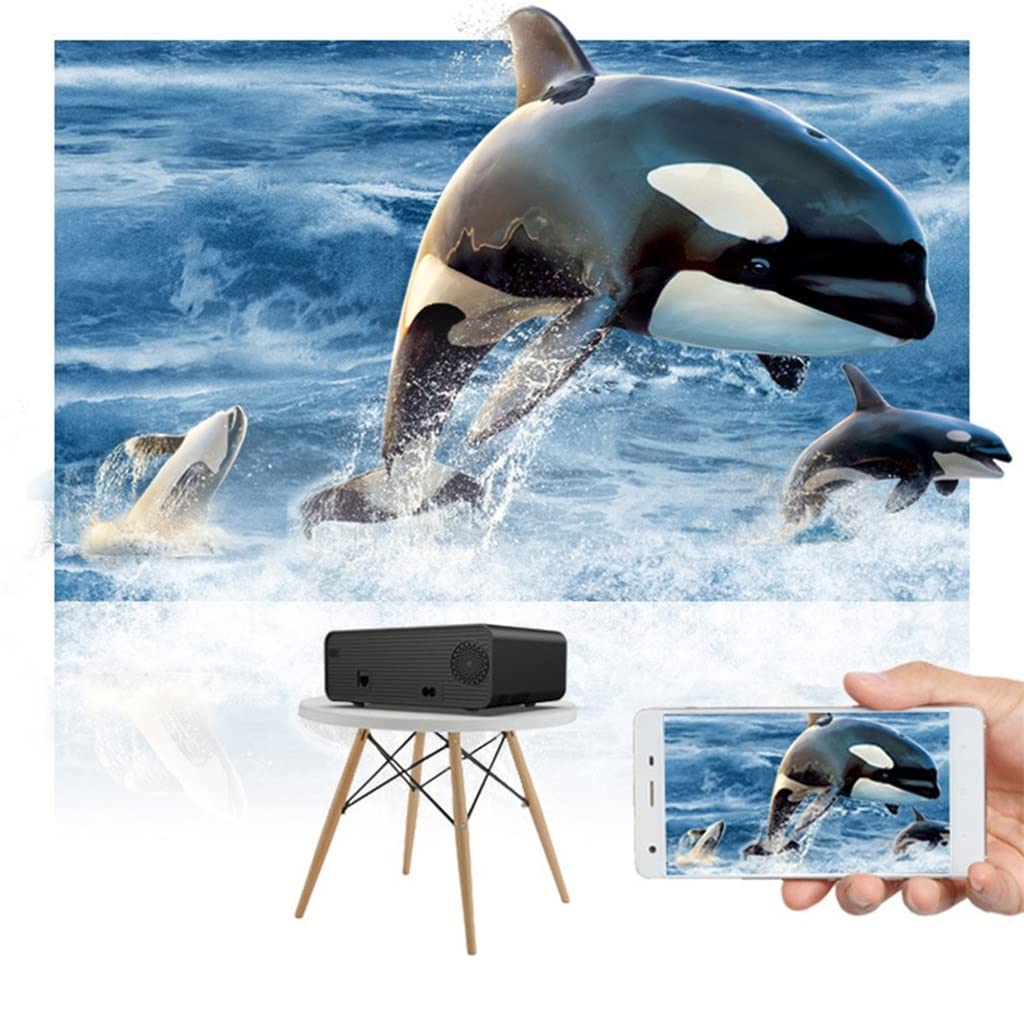 Black Portable Projector High Definition Mobile Phone Same Screen Projector Home Theater Projector (D As the picture shows) 3