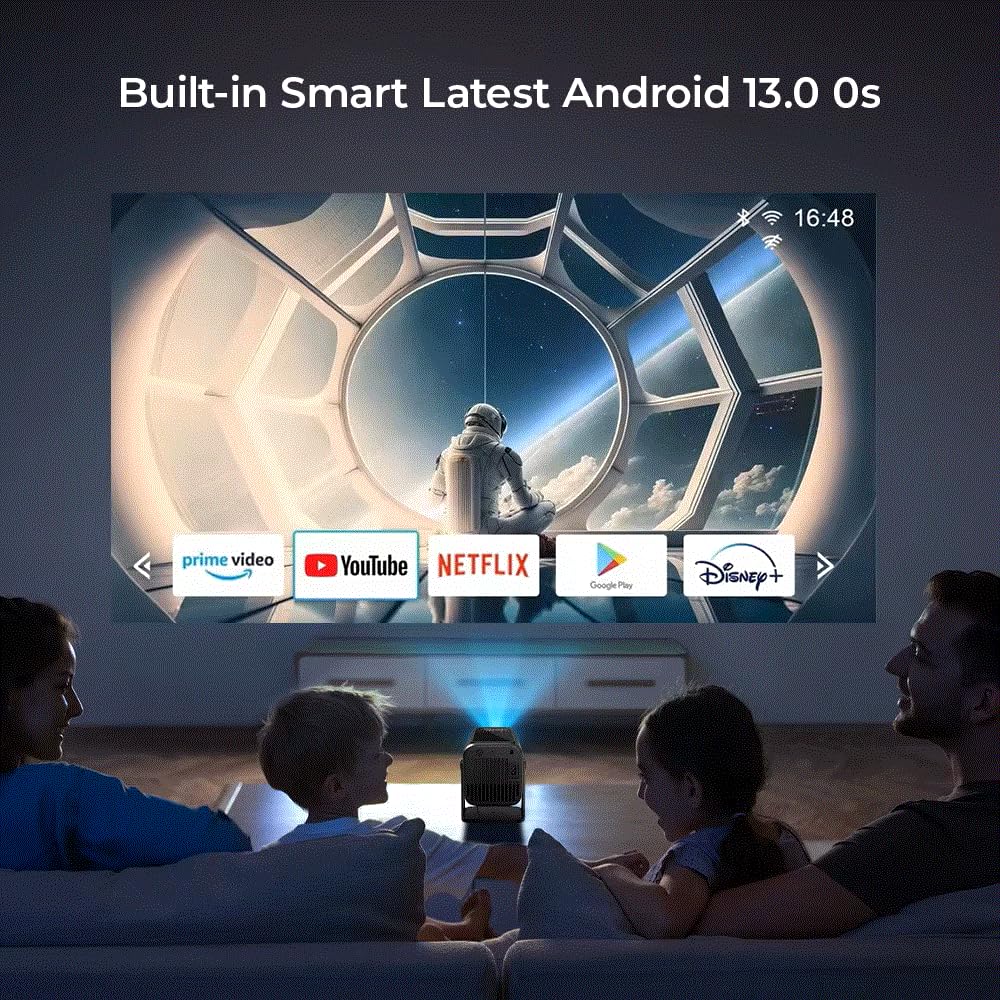 Projector Android13 4K Native 1080P 500ansi Amlogic 950S Chip Wifi6 Dual Wifi BT 1920x1080P Home Cinema Portable Projector 5
