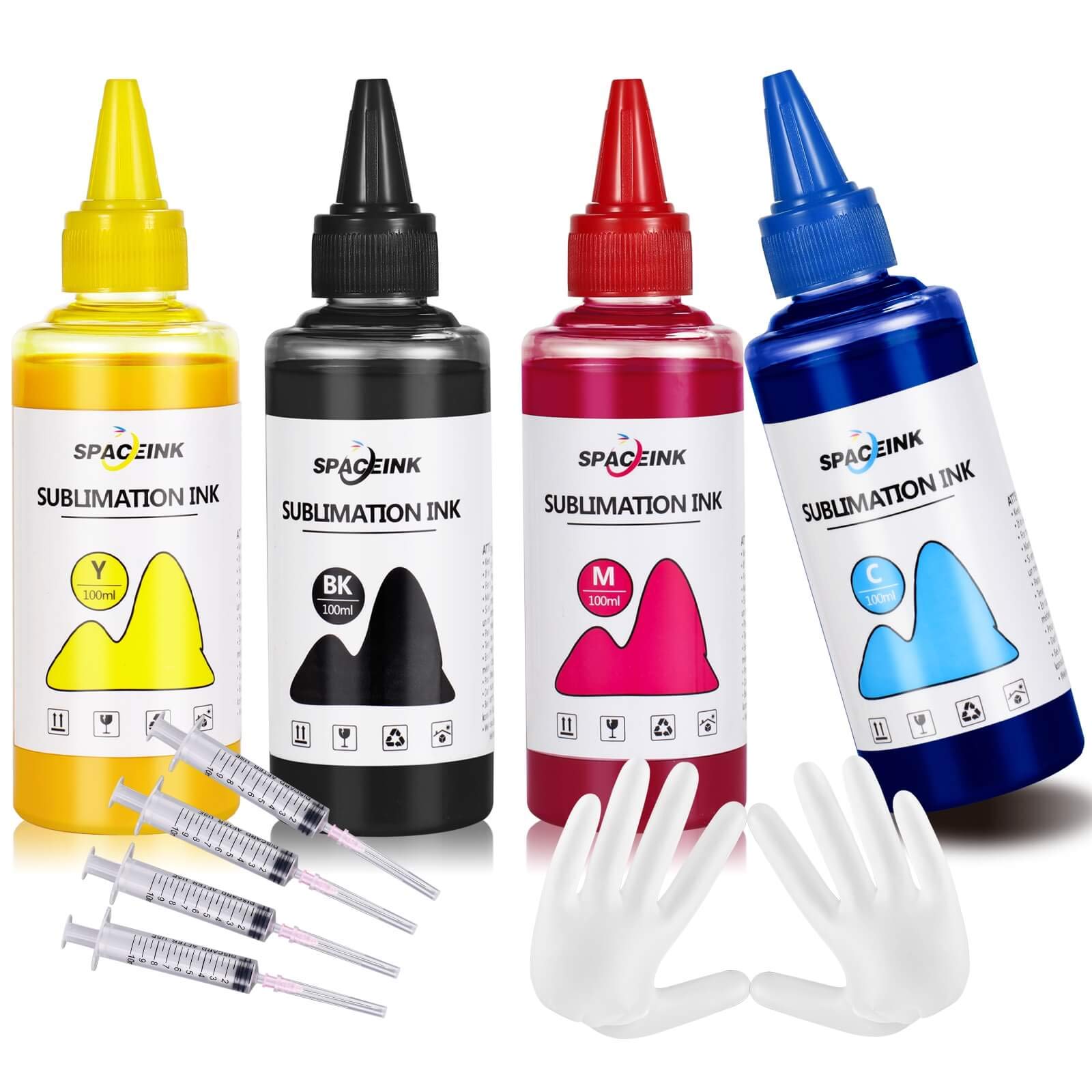 Spaceink Sublimation Ink Refilled for EP ET2800 ET4800 ET2720 ET2760 ET2803 XP15000 ET8550 WF3640 XP5100 WF7710 WF7720 Printer(1*Black 1*Cyan 1*Magenta 1*Yellow,4-Pack) 1