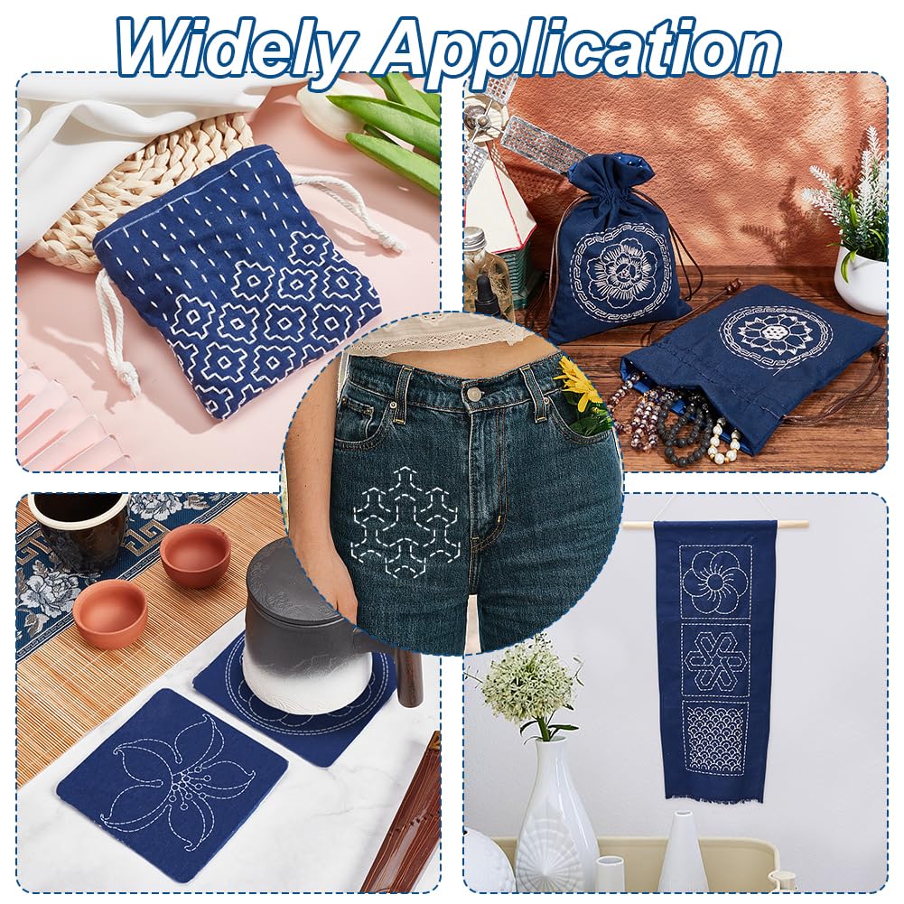 WEBEEDY 4 Styles Acrylic Sashiko Stencil Reusable Tree,Hexagon,Windmill,Clover Sashiko Pattern Template for Adults Beginners Drawing Line Template for Hand Quilting Embroidery,12x12x0.2cm/4.7x4.7x0.1 5