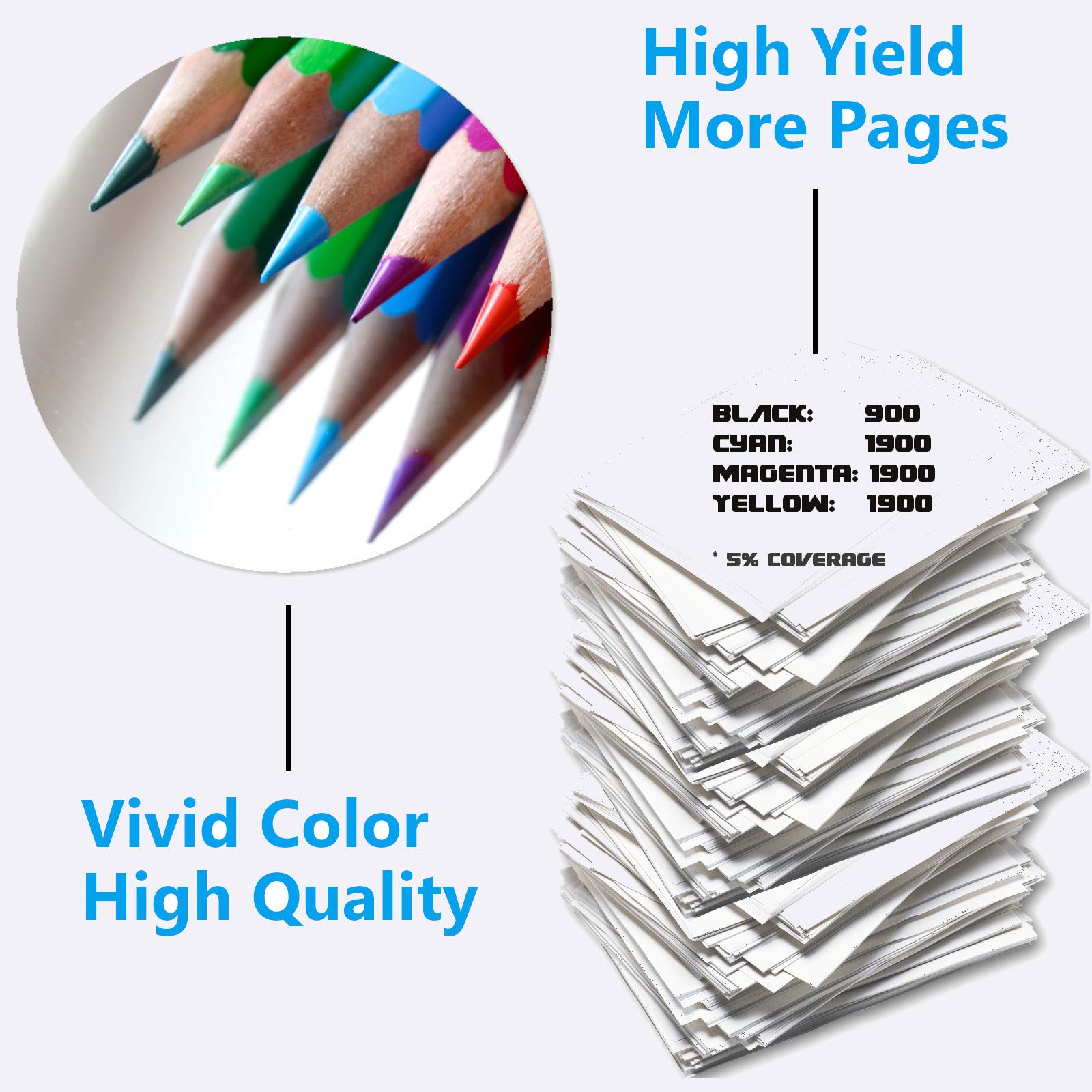 INK4WORK Remanufactured Ink Cartridge Replacement for Epson 802XL 802 T802XL T802 for Workforce Pro EC-4020 EC-4030 WF-4720 WF-4730 WF-4734 WF-4740 Printer (4-Pack) 3