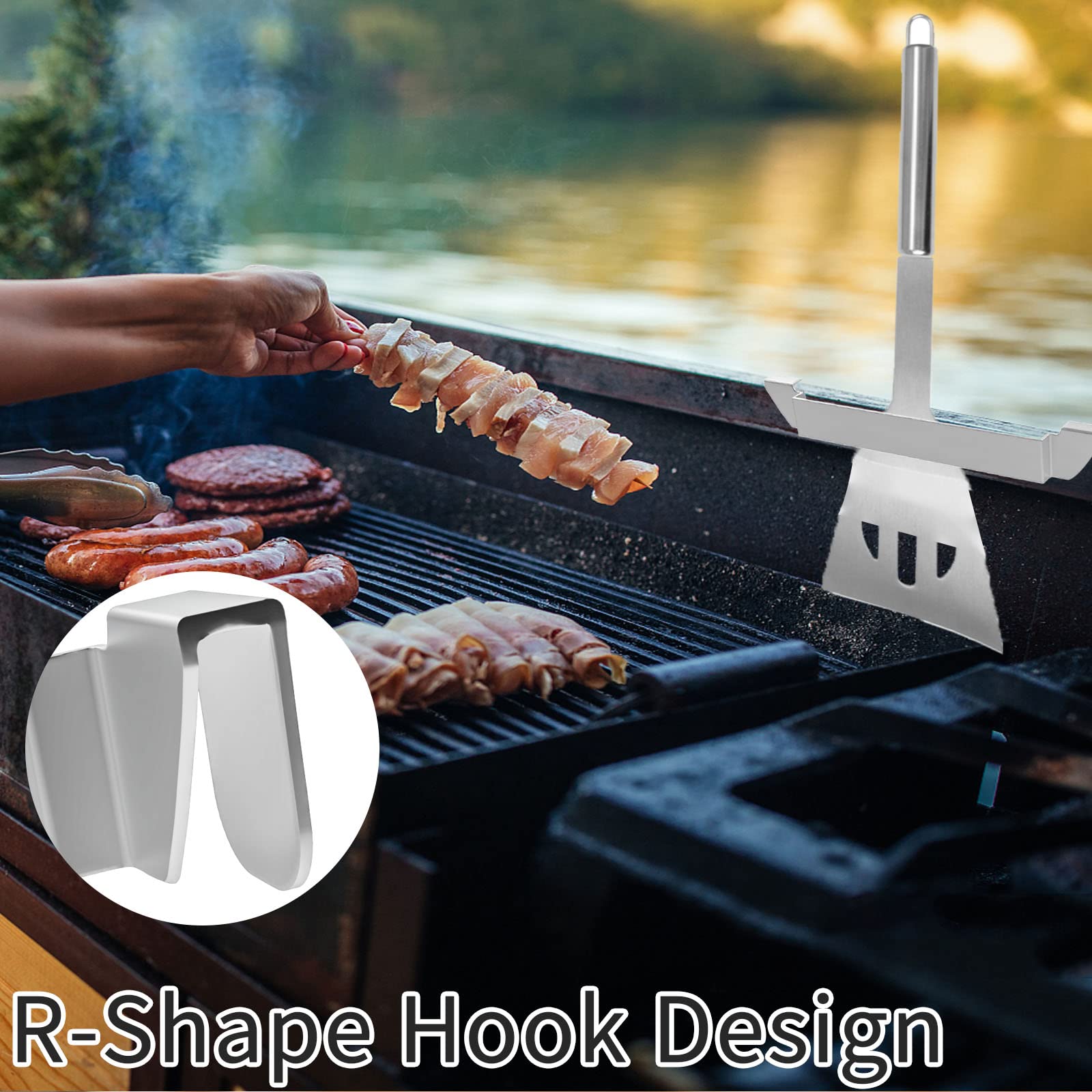 Stainless Steel Griddle Spatula Holder, Griddle Spatula Holder Griddle Rack Barbecue Tool Holder Rack Compatible for Griddle Accessories for Flat Top Griddle and Other Grill Griddles 2