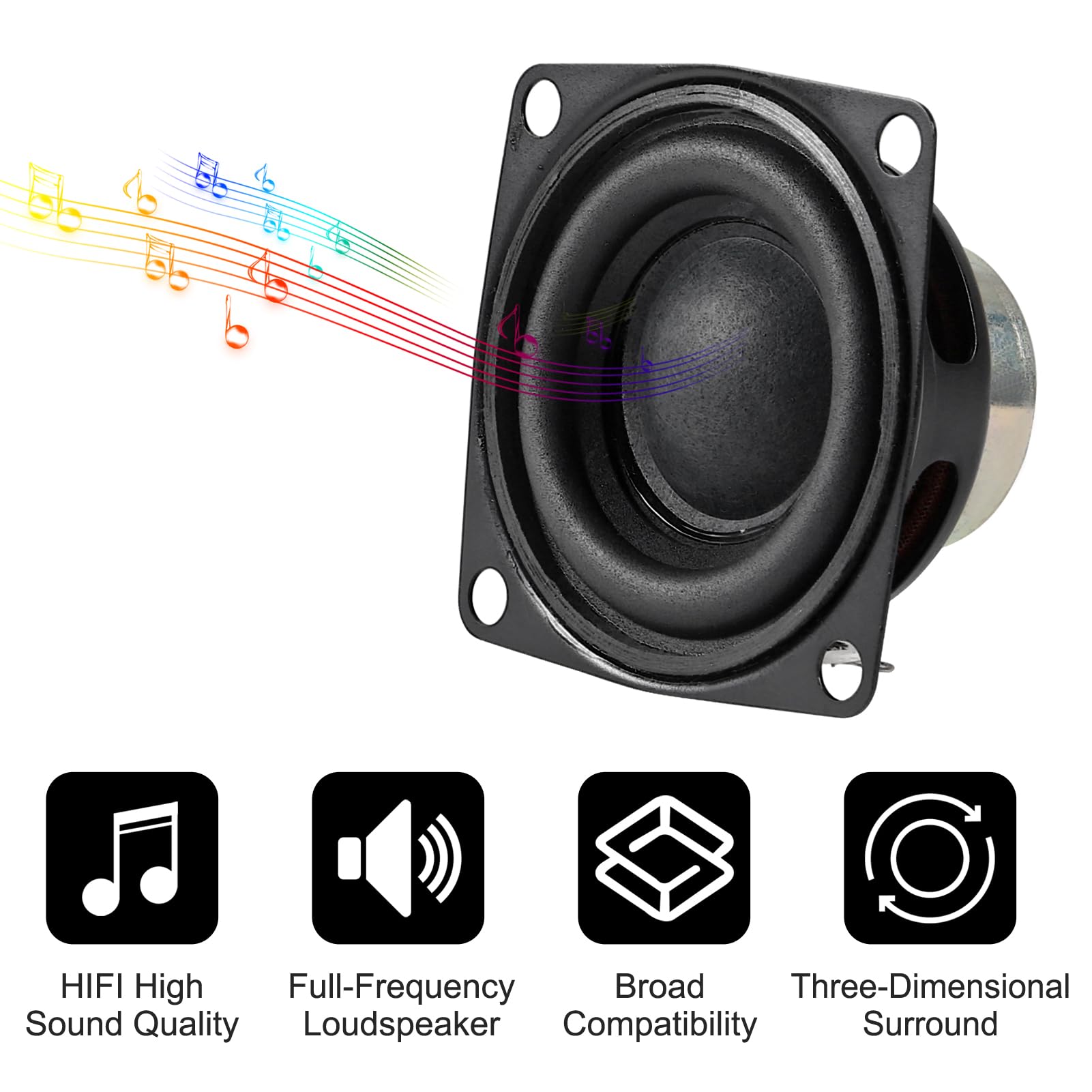 ACEIRMC 2inch 4Ohm 10W Full Range Audio Speaker Stereo Woofer Loudspeaker for Arduino (10pcs) 6