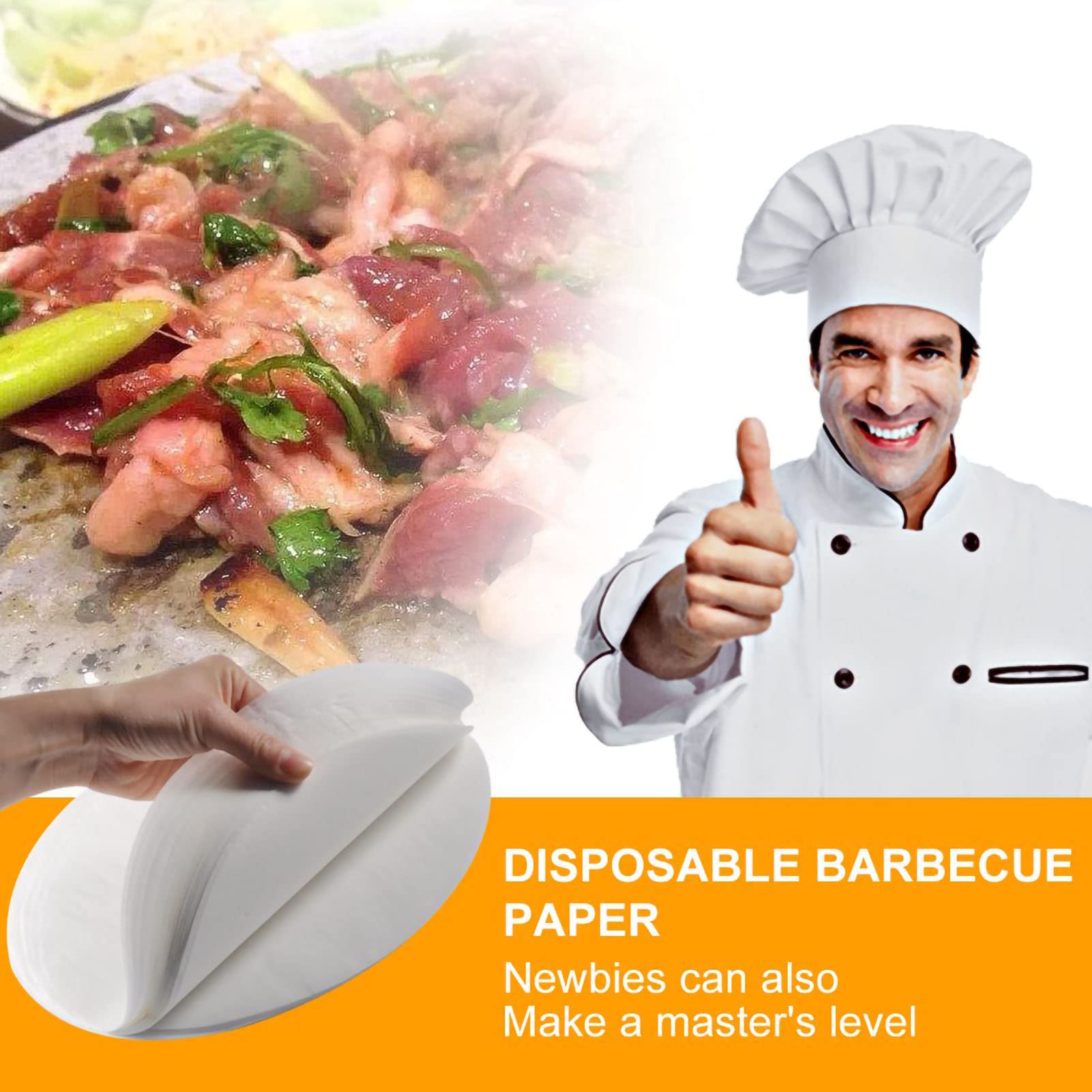 HAOHIZE Parchment Paper Rounds, 100Pcs 10 Inch Indoor Korean BBQ Grill Paper Dutch Oven Liners Non Stick Round BBQ Paper Baking Sheets for Cake Pan Air Fryer Steamer Pizza 4