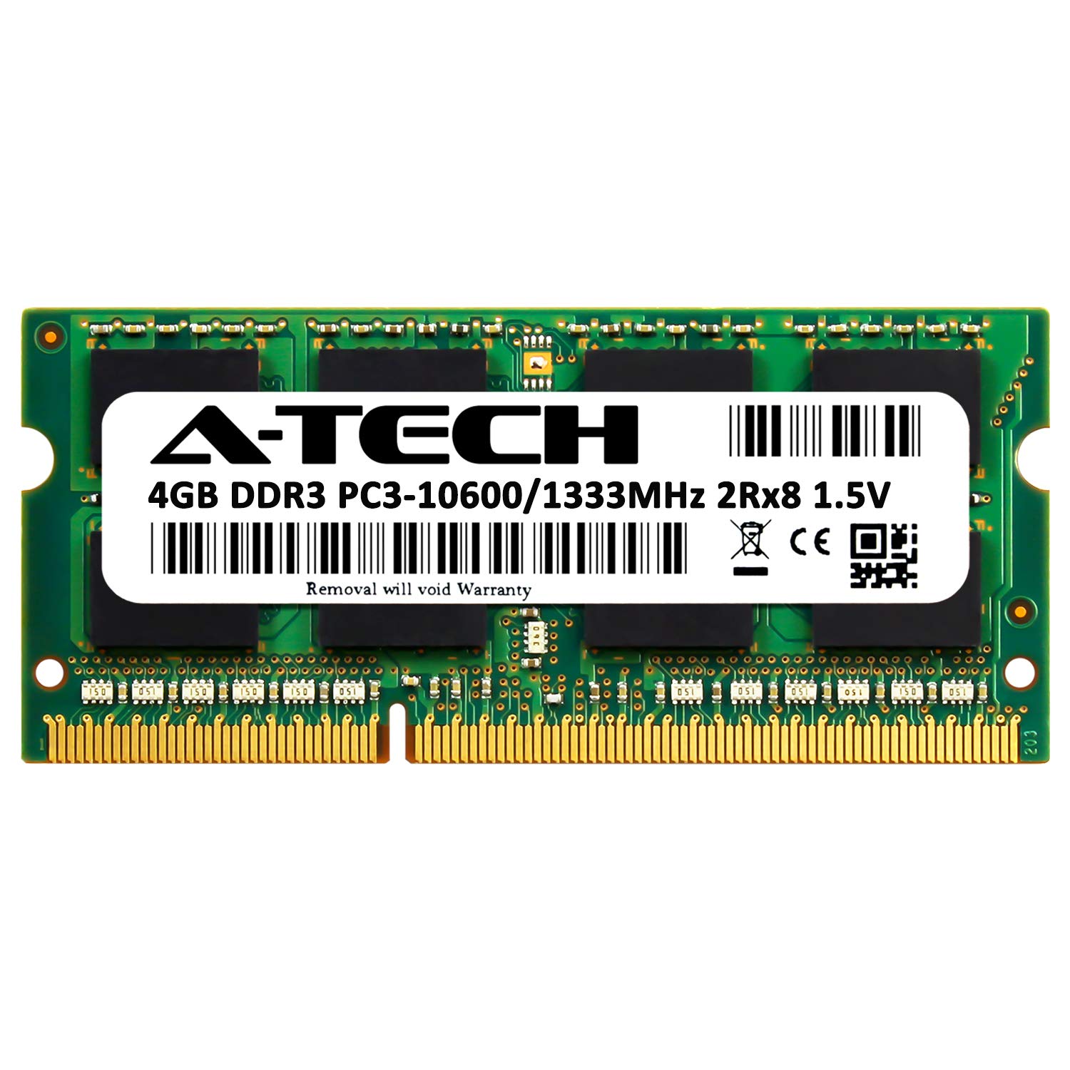 A-Tech 4GB RAM Replacement for Dell A3721515 | DDR3 1333MHz PC3-10600 2Rx8 1.5V SODIMM 204-Pin Memory Module 2