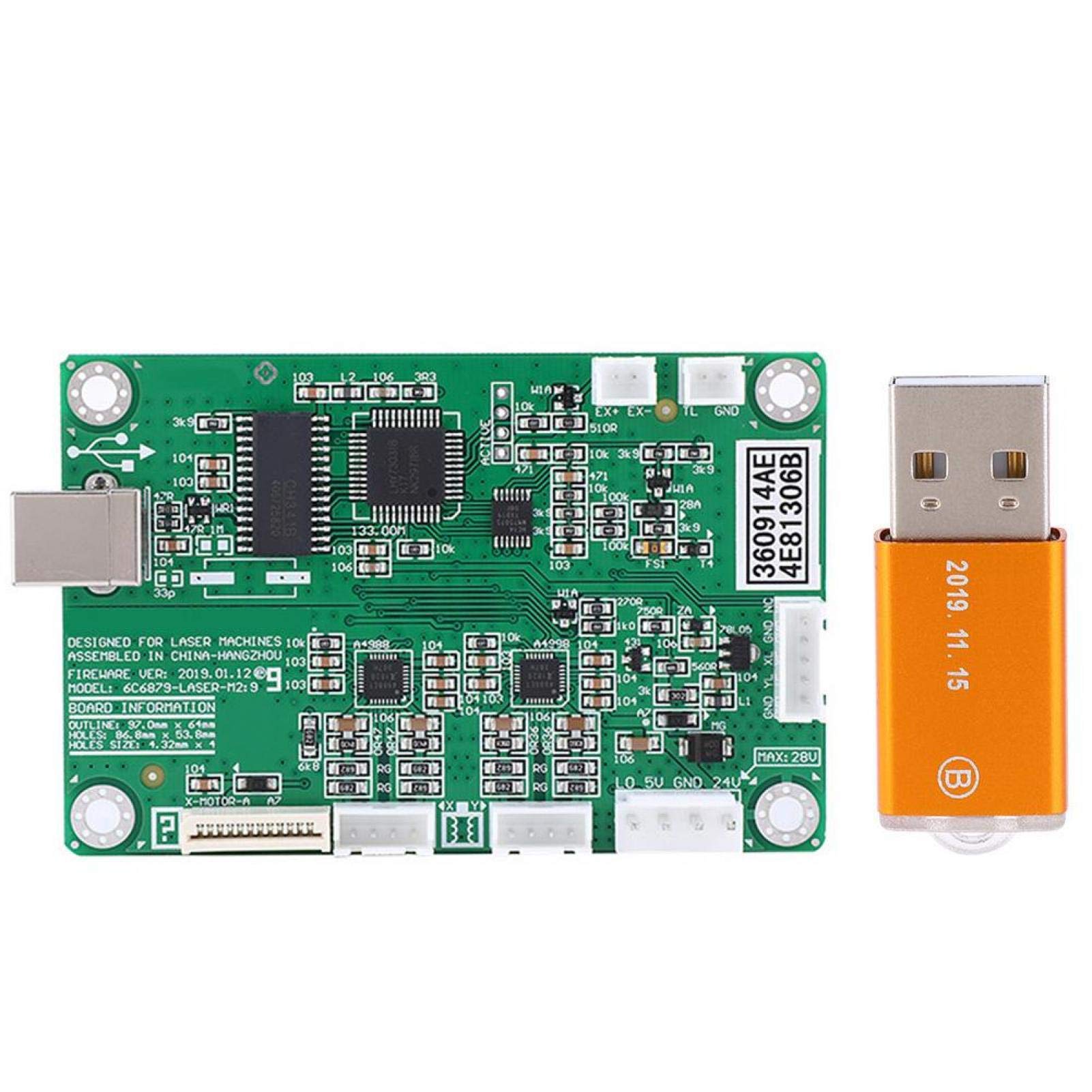M2 Motherboard Yellow Encryption Lock Control Panel for Laser Engraving Machine (Motherboard+Computer Encryption Lock) 3