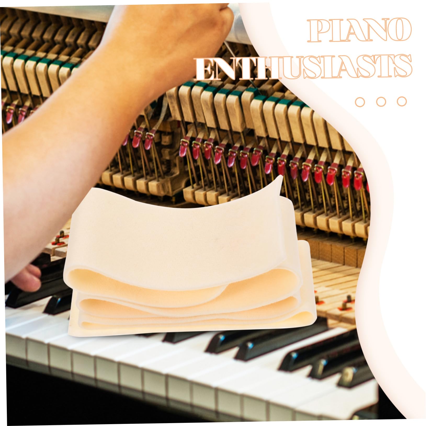 Abaodam 1 Roll Piano Weak Sound Tuning Deep Frying Pan Piano Mute Strip Replacement Felt Strip Metal Corner Protectors Piano Muffler Wool Felt Noise-absorbing Cotton Musical Instrument 3