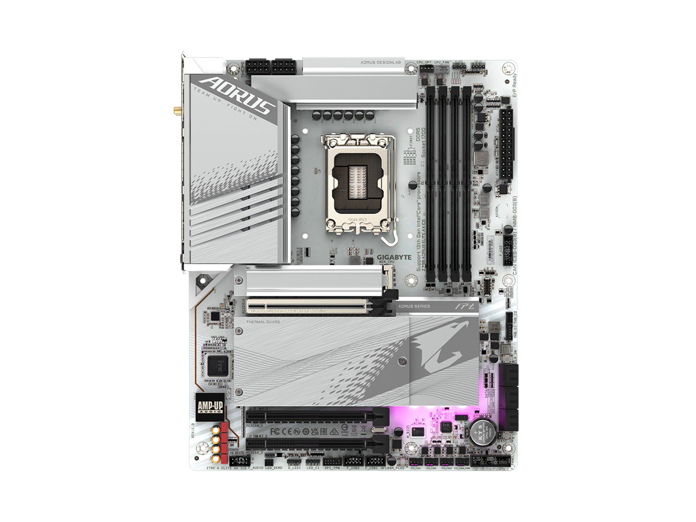 GIGABYTE Z790 AORUS Elite AX ICE, LGA 1700/ Intel/ Z790 X/ATX/ DDR5/ 4* M.2/ PCIe 5.0 & NZXT Kraken Elite 360mm RGB AIO CPU Liquid Cooler with Customizable LCD Display 4
