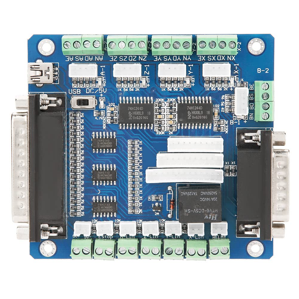 Stepper Motor Driver, MACH3 Interface 5 Axis CNC Stepper Motor Driver Controller Breakout Board, Bipolar Signal 3