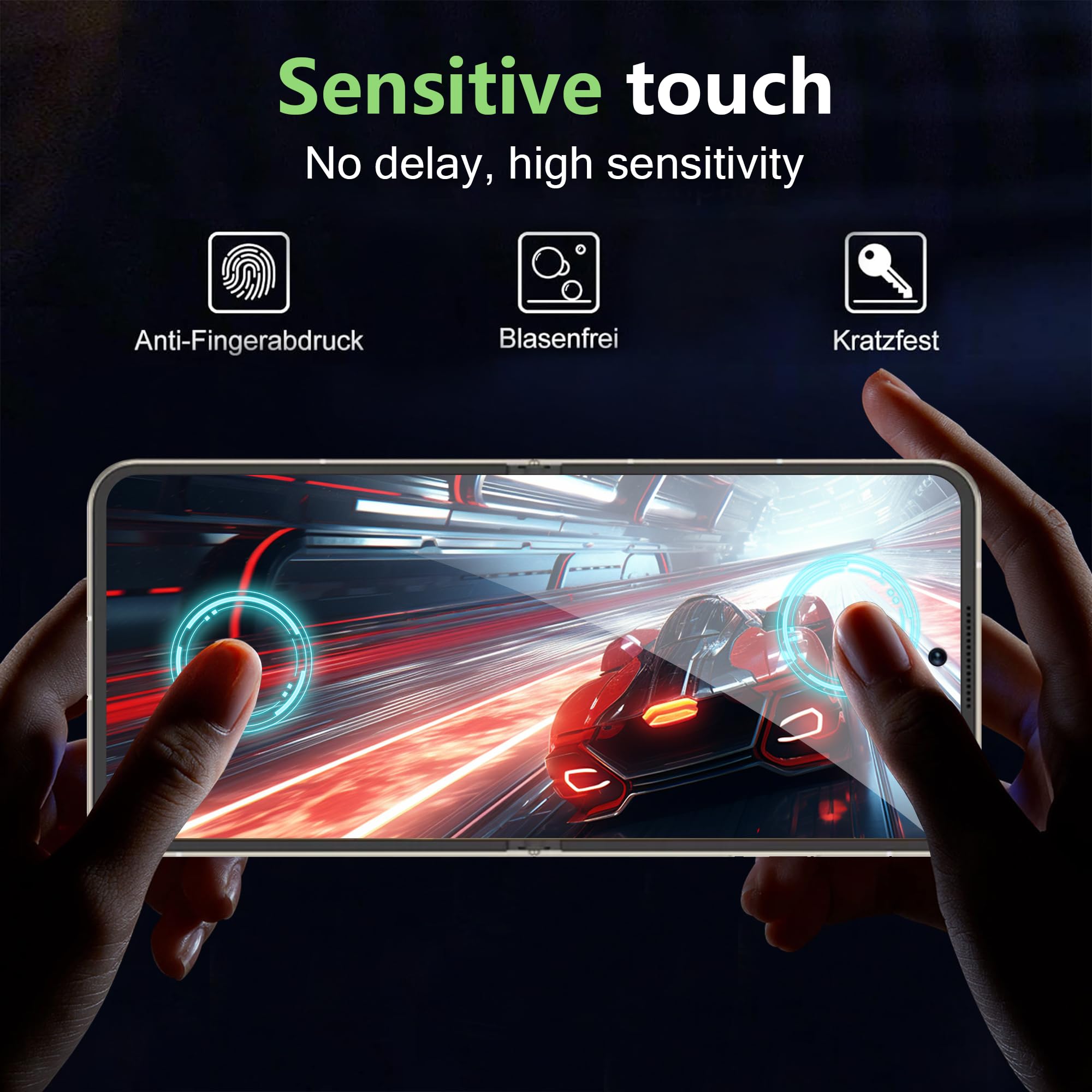 Suttkue for ZTE nubia Flip Screen Protector（Self-Healing TPU Film with Camera Lens Protector,Case Friendly,HD,Anti-Scratch, 2+2 PACK(not glass) 4