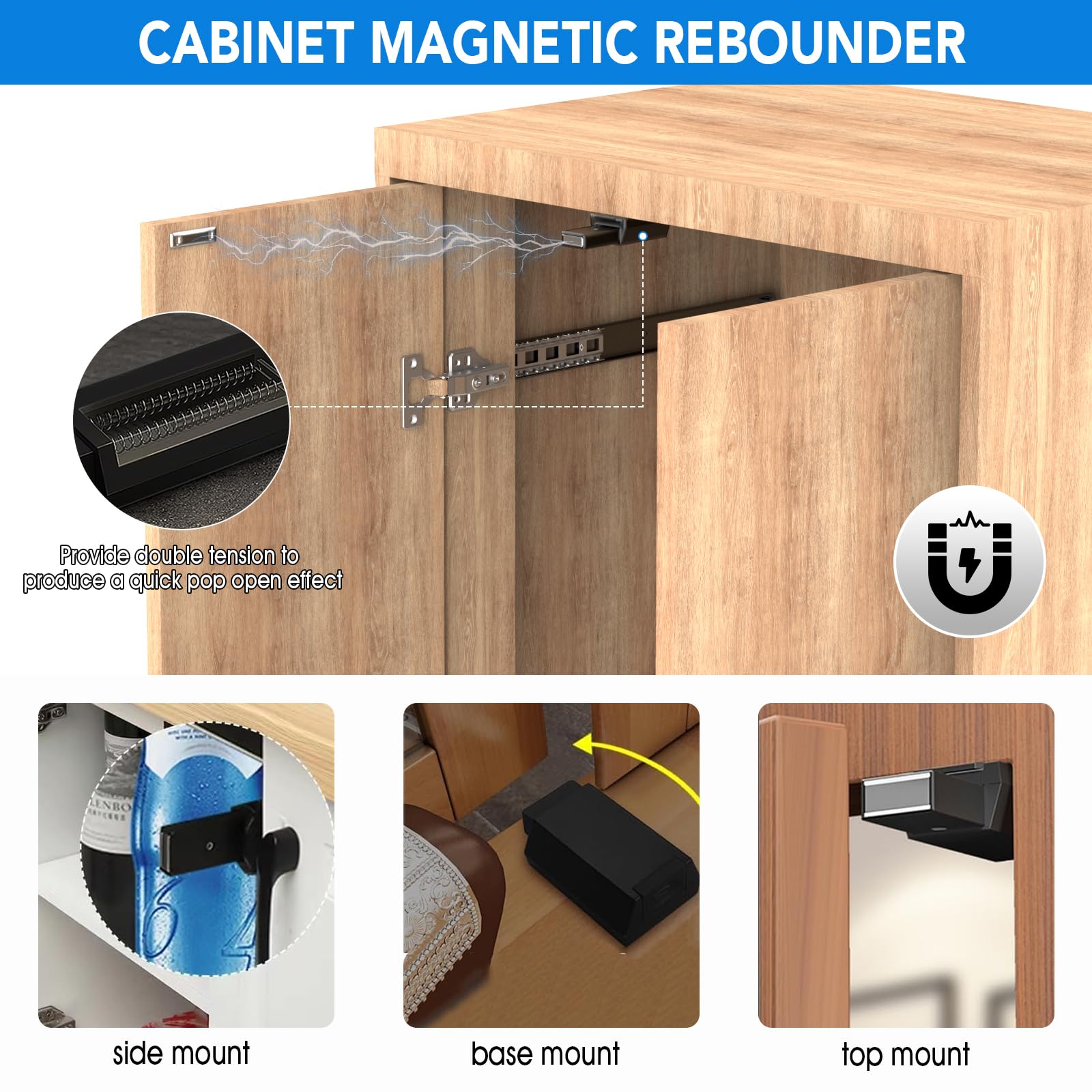 Pocket Door Slide kit, Pivot Door Slide Hardware Insert with Magnetic Push-Pull Latch for Cabinet Doors and Insert Doors, Durable and Silent Design for Kitchen Bathroom Furniture (14in, Pieces, 2) 5